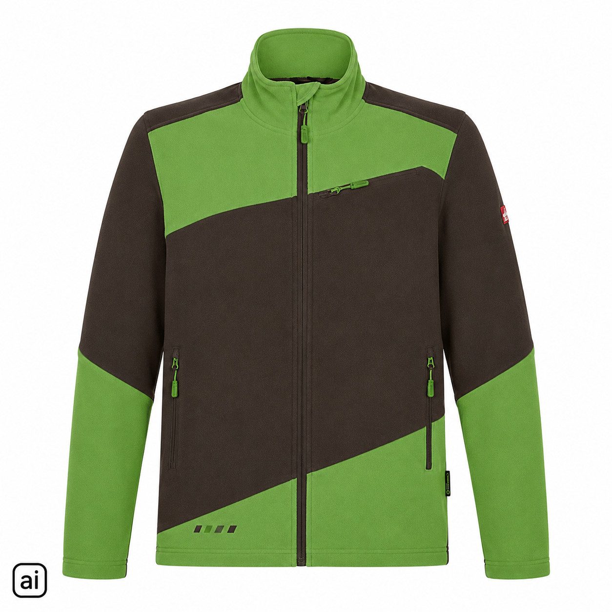 Engelbert Strauss Fleecejacke e.s. motion 2020 Herren Fleecejacke Arbeitsjacke kastanie/seegrün effektive Wärmespeicherung bei gleichzeitig hoher Atmungsaktivität