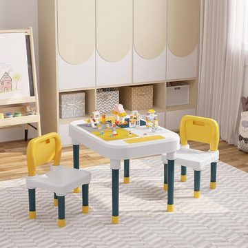EUGAD Kindertisch (1-St., mit 2 Stühlen), Spieltisch Maltisch mit Stauraum