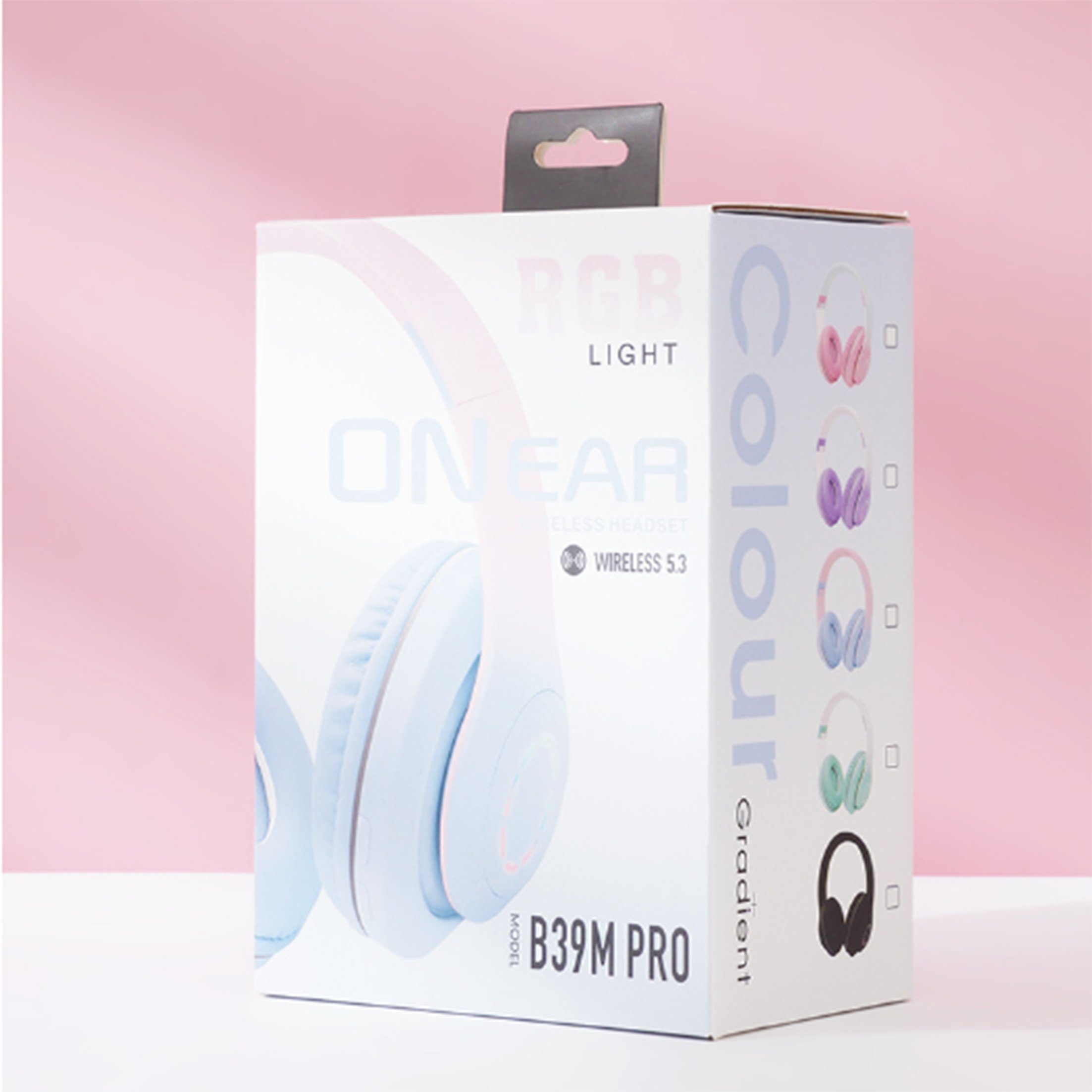 Diida Kopfhörer,Bluetooth-Kopfhörer,Over Ear Headset Farbverlauf Blau Kabelloses Funk-Kopfhörer