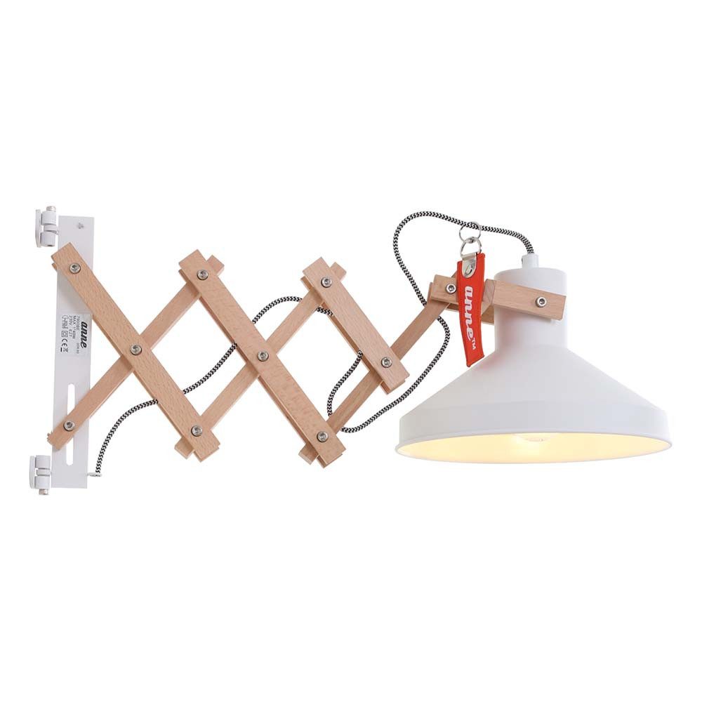 Steinhauer LIGHTING Wandleuchte, Leuchtmittel nicht inklusive, Wandlampe Wandleuchte Holzlampe Ziehharmonika Schlafzimmerleuchte