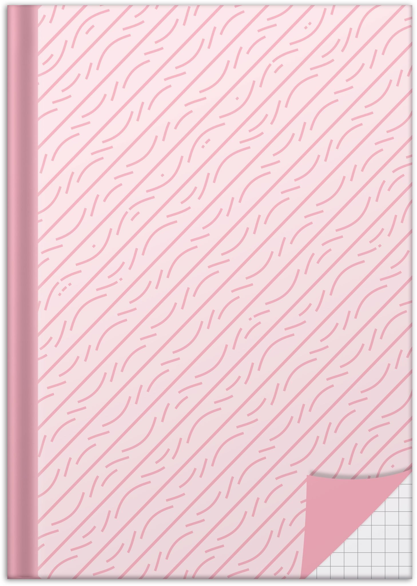 RNK Notizbuch RNK Kladde Rosé kariert A5 96Bl