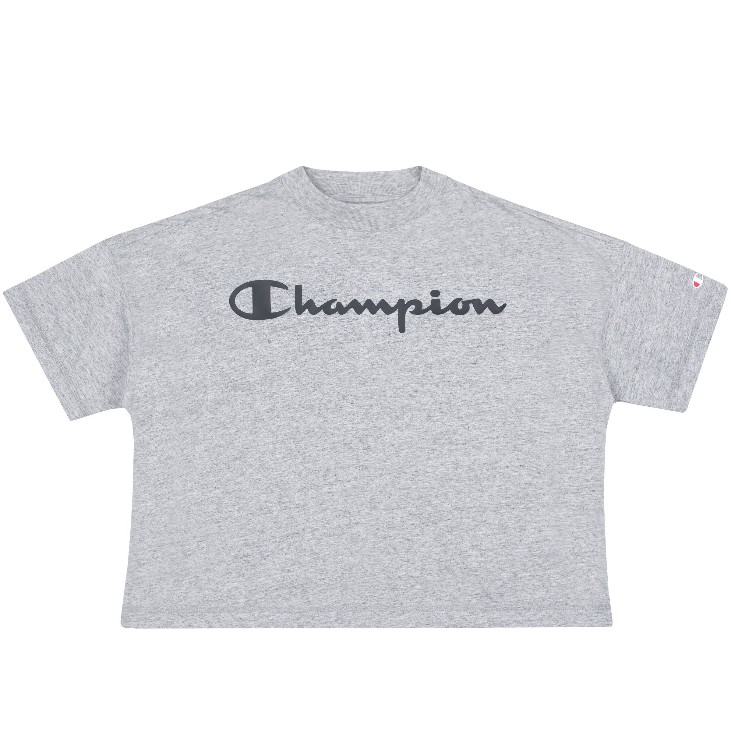 Champion T-Shirt Champion Damen T-Shirt Crop Top 113227 Adult grau (noxm)