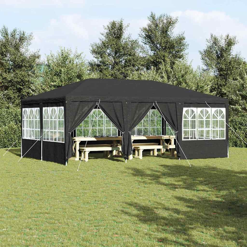 furnicato Partyzelt Anthrazit 600 x 400 x 266 cm wetterfest mit 8 Seitenwänden