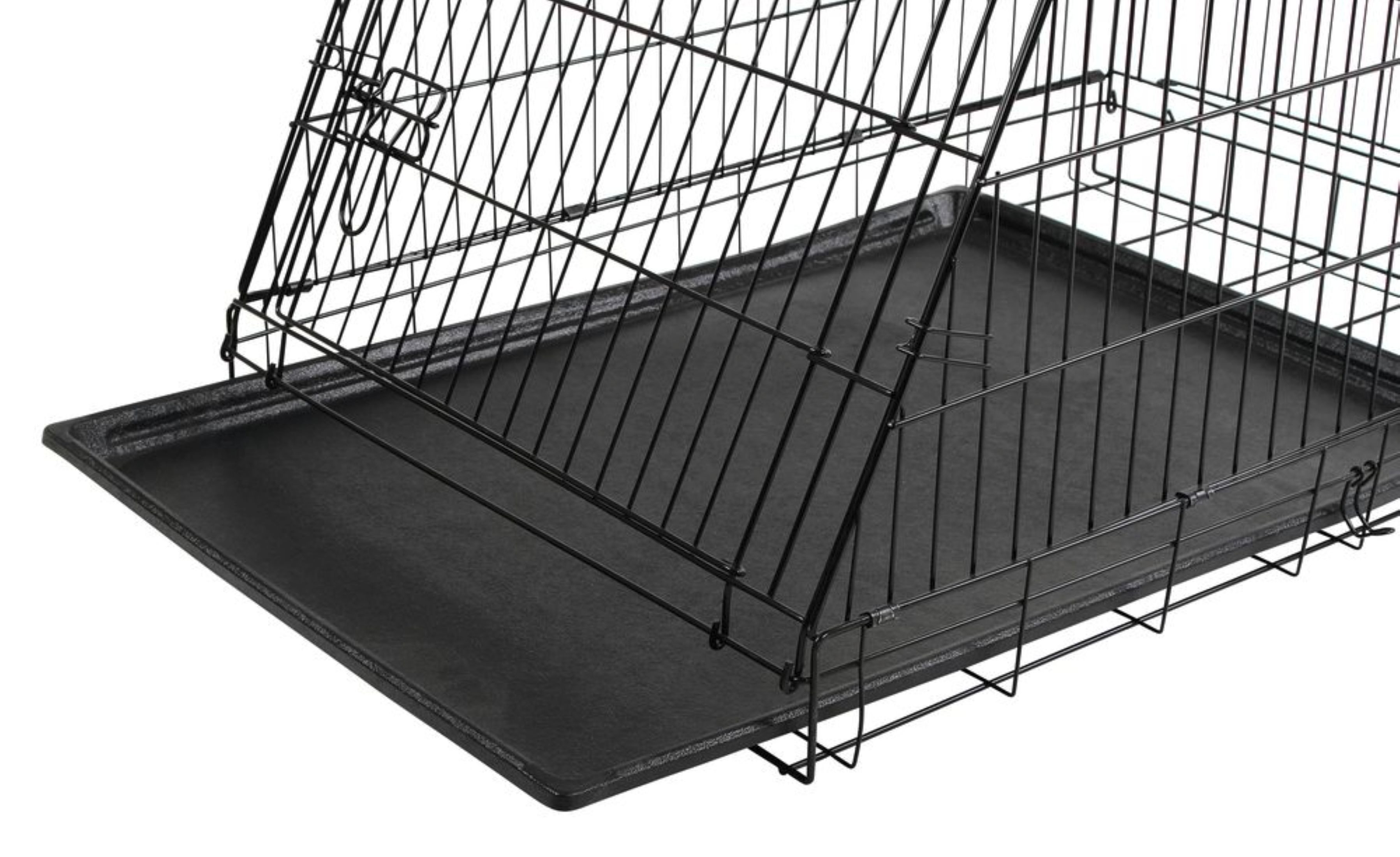 Kerbl Tiertransportbox Kerbl Gittertransportbox klappbar schwarz 92x63x74cm 2 Türen 81368