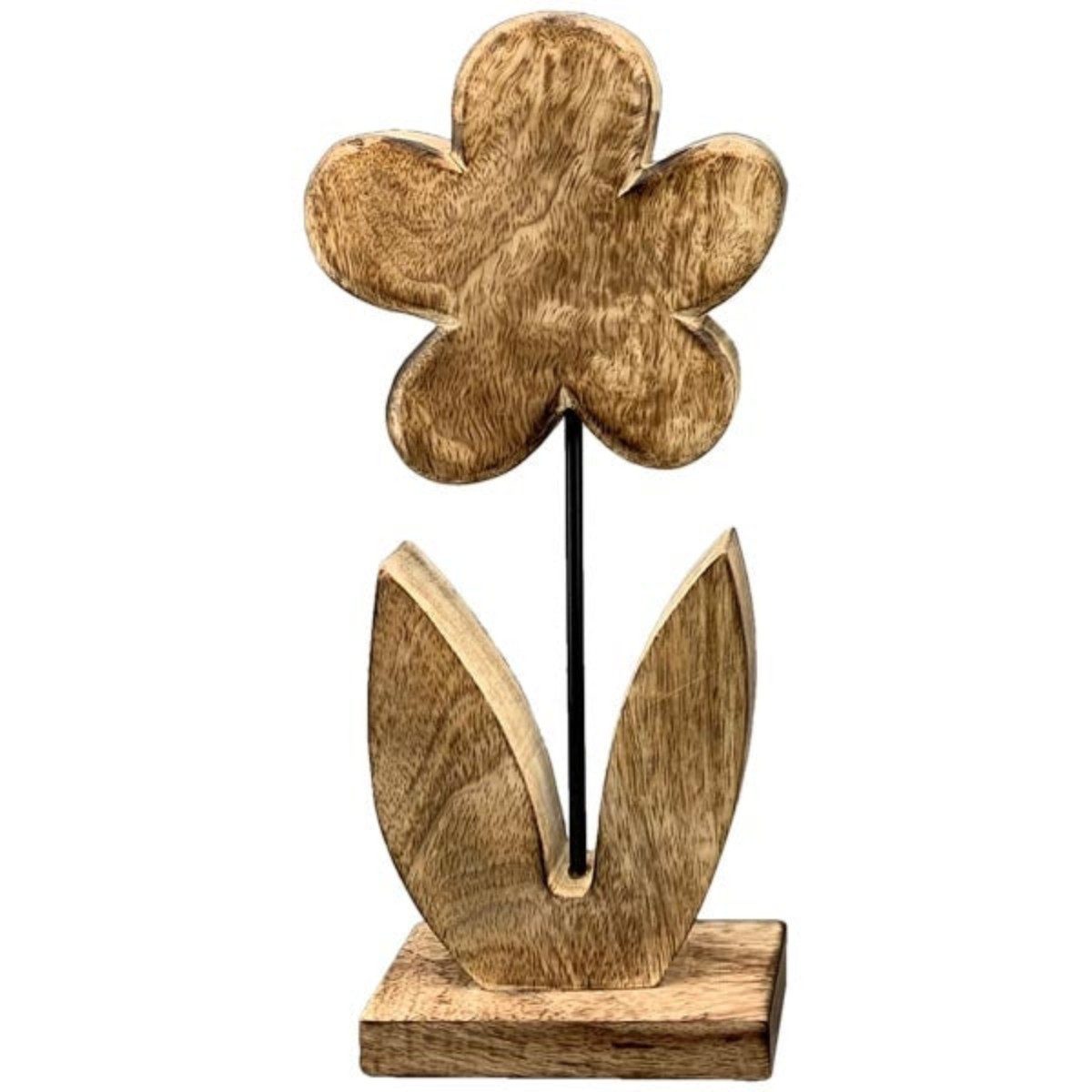 Dekoobjekt Blume Holz natur auf Fuß Fensterdeko 14,5x5cm H33cm Deko Figur