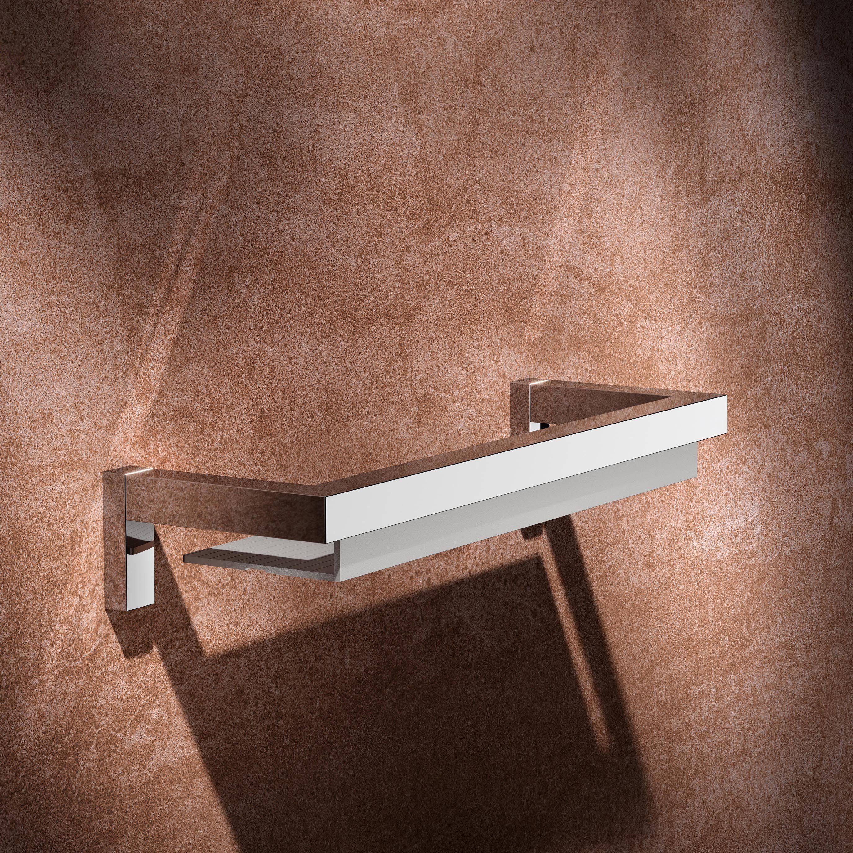 Keuco Duschablage Edition 90 Square, Metall verchromt und Aluminium silber eloxiert, 11x40x6cm, Duschregal