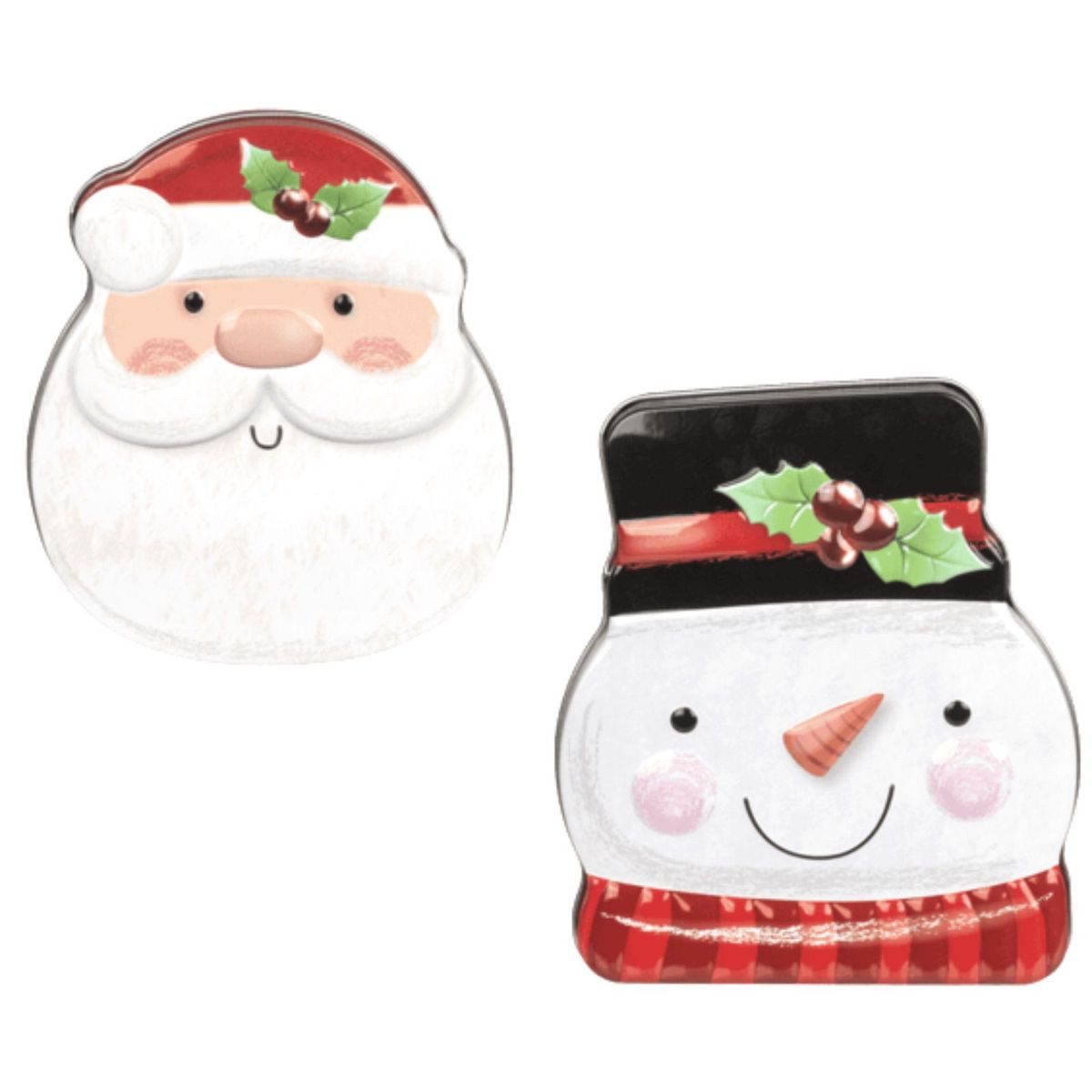 OOTB Vorratsdose Mini Keksdose mit Weihnachtsmotiv ca. 11 x 13 cm Dose für Kinder, Metall, abnehmbarer Deckel