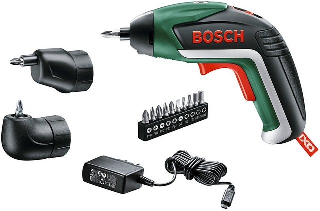 Bosch Akkuschrauber IXO V Set 3,6 V, 1,5 Ah, Akku integriert, 4,5 Nm, 10 Bits, 2 Schraubaufsätze