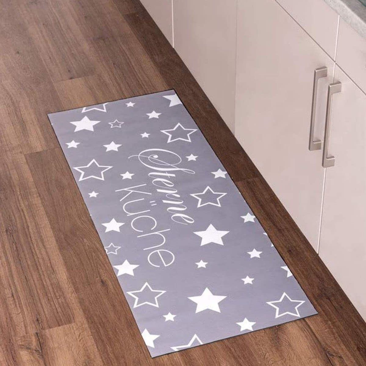 Läufer Küchenteppich Sterne Star 46 x 75 0,3 cm Stars, WENKO, rechteckig, Läufer Matte Küchenmatte rutschfest, Weinachten Motiv