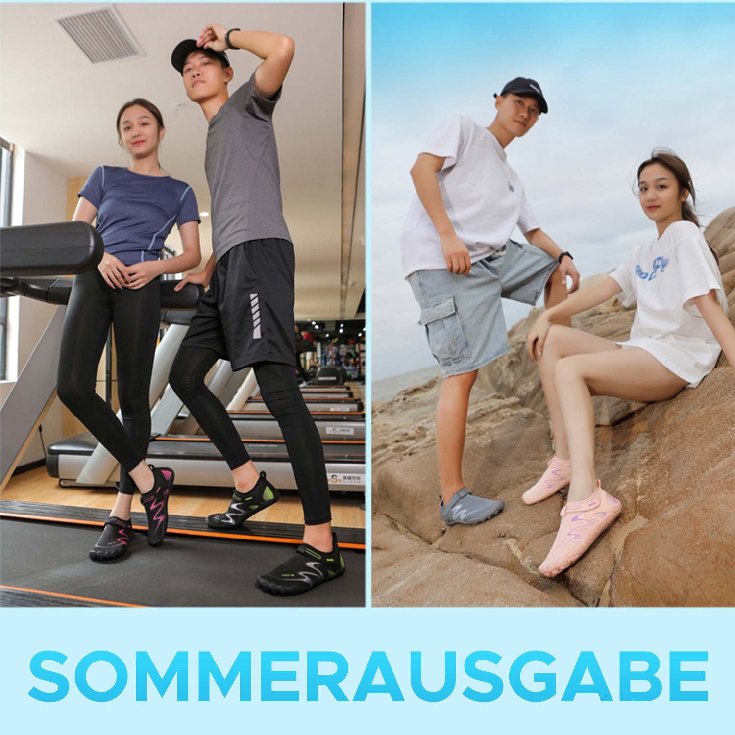 Refttenw Badeschuhe Wasserschuhe Strandschuhe Schnelltrocknende Atmungsaktiv Barfußschuh Leicht Schuhe für Wassersport für Damen Herren