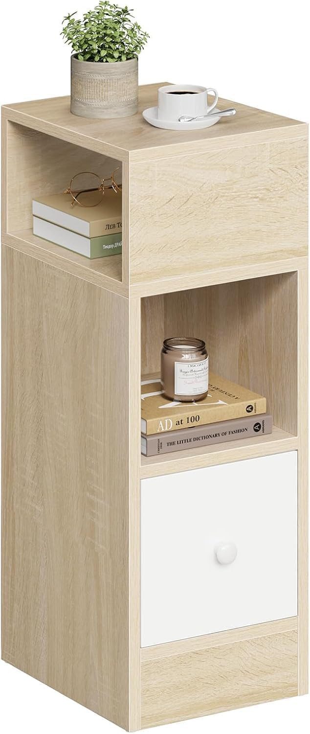 EUGAD Nachttisch (1-St), mit 2 offenen Ablagen 1 Schublade, Holzwerkstoff