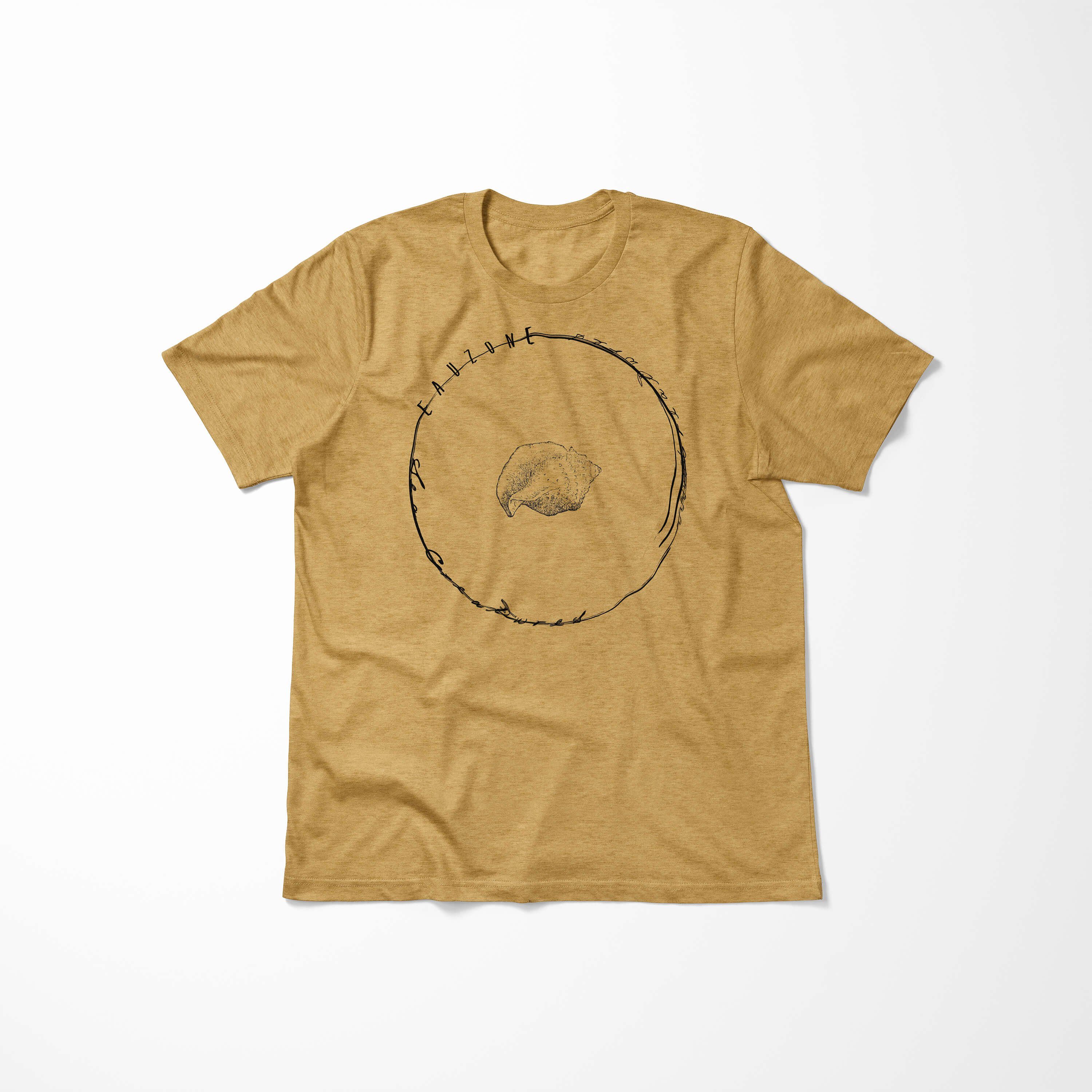 Sea sportlicher Sinus Sea und Struktur / Antique Serie: Fische Schnitt Gold Tiefsee 002 T-Shirt feine Art T-Shirt Creatures, -