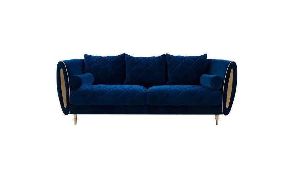 Relax 3 Polster in Sitzer Teile, Sofas Europa Blau Design Couch Textil JVmoebel Sofa Made 3-Sitzer Stoff, 1
