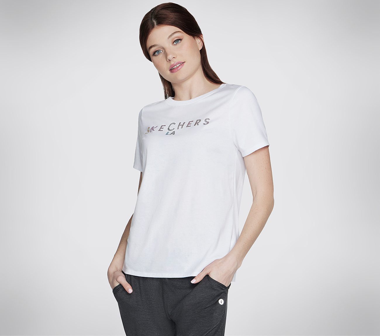 SKECHERS PERFORMANCE Funktionsshirt Skechers Damen SHINE TEE T-Shirt TS40 WHT weiss