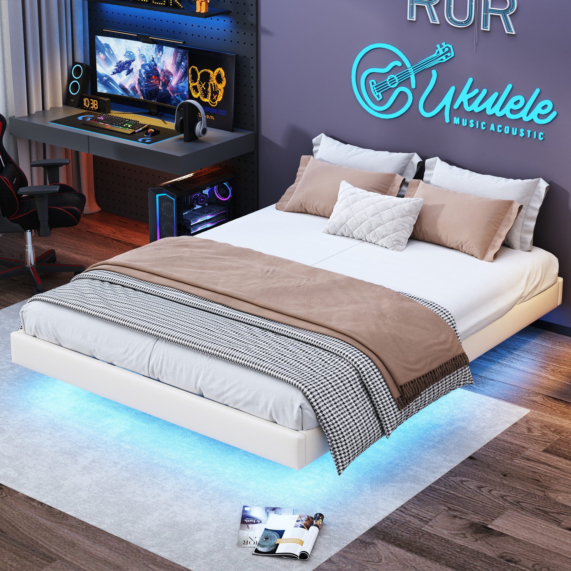 Furnishings Home Polsterbett Stauraumbett Doppelbett Gaming günstig online kaufen