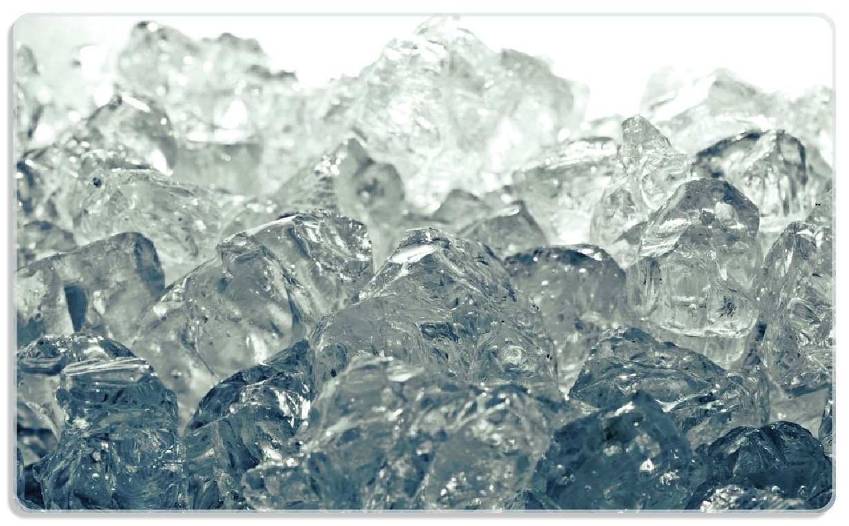 Eis Leuchtendes rutschfester Wallario 4mm, (inkl. 14x23cm Frühstücksbrett ESG-Sicherheitsglas, Gummifüße in blau-grau, 1-St),