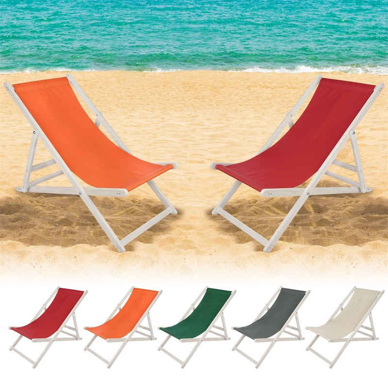Mucola Gartenstuhl Strandliege klappbar Liegestuhl Gartenliege Sonnenliege Relaxliege (Stück, 1 St), inkl. Sicherung gegen ungewolltes Zusammenklappen