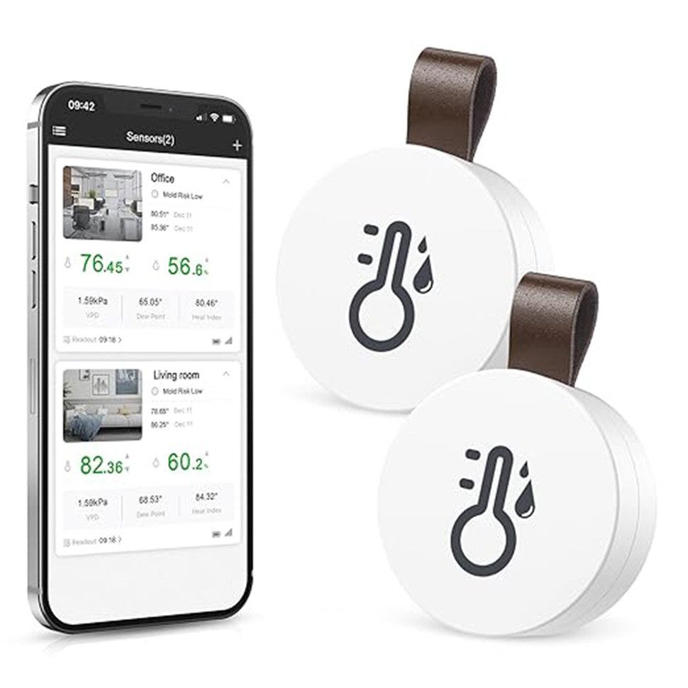 Coonoor Raumthermometer Bluetooth-Thermometer und Hygrometer mit Datenspeicherfunktion