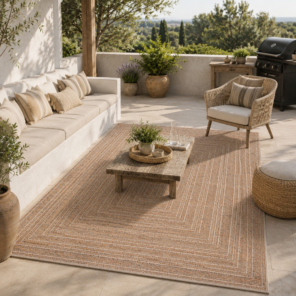 Pergamon Outdoorteppich Panama In- und Outdoor Teppich, Rechteckig, Höhe: 6 mm