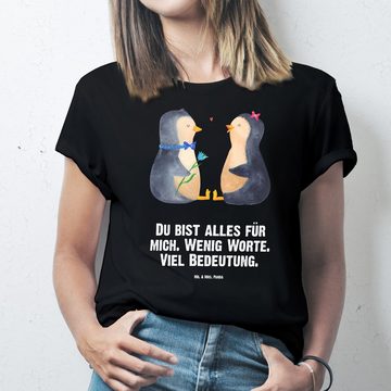 Mr. & Mrs. Panda T-Shirt Pinguin Pärchen - Schwarz - Geschenk, Party, Shirt, Liebe, Verlobung, (1-tlg)