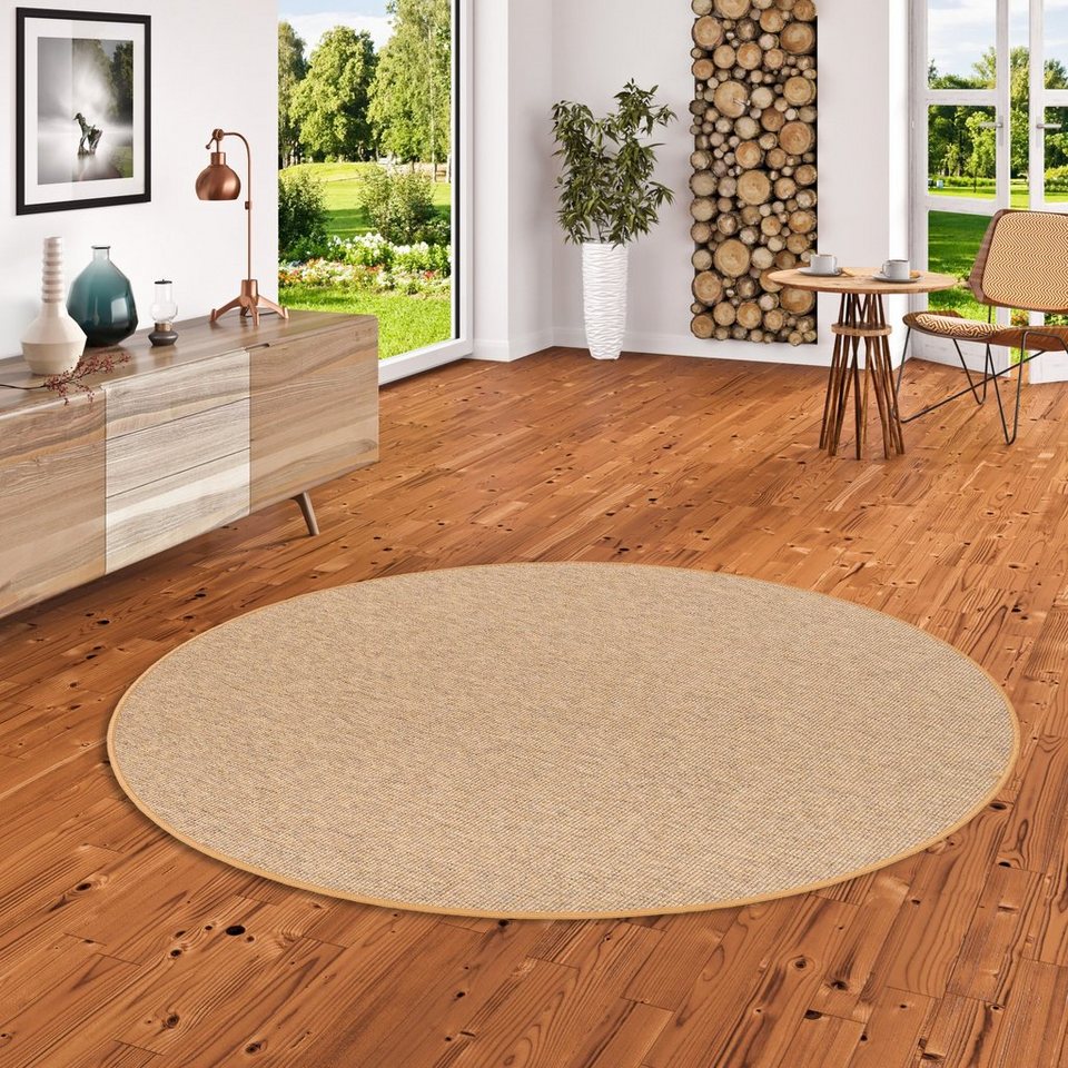 Snapstyle Sisalteppich Natur Sisal-Optik Teppich Taff Rund, Rund, Höhe: 6 mm