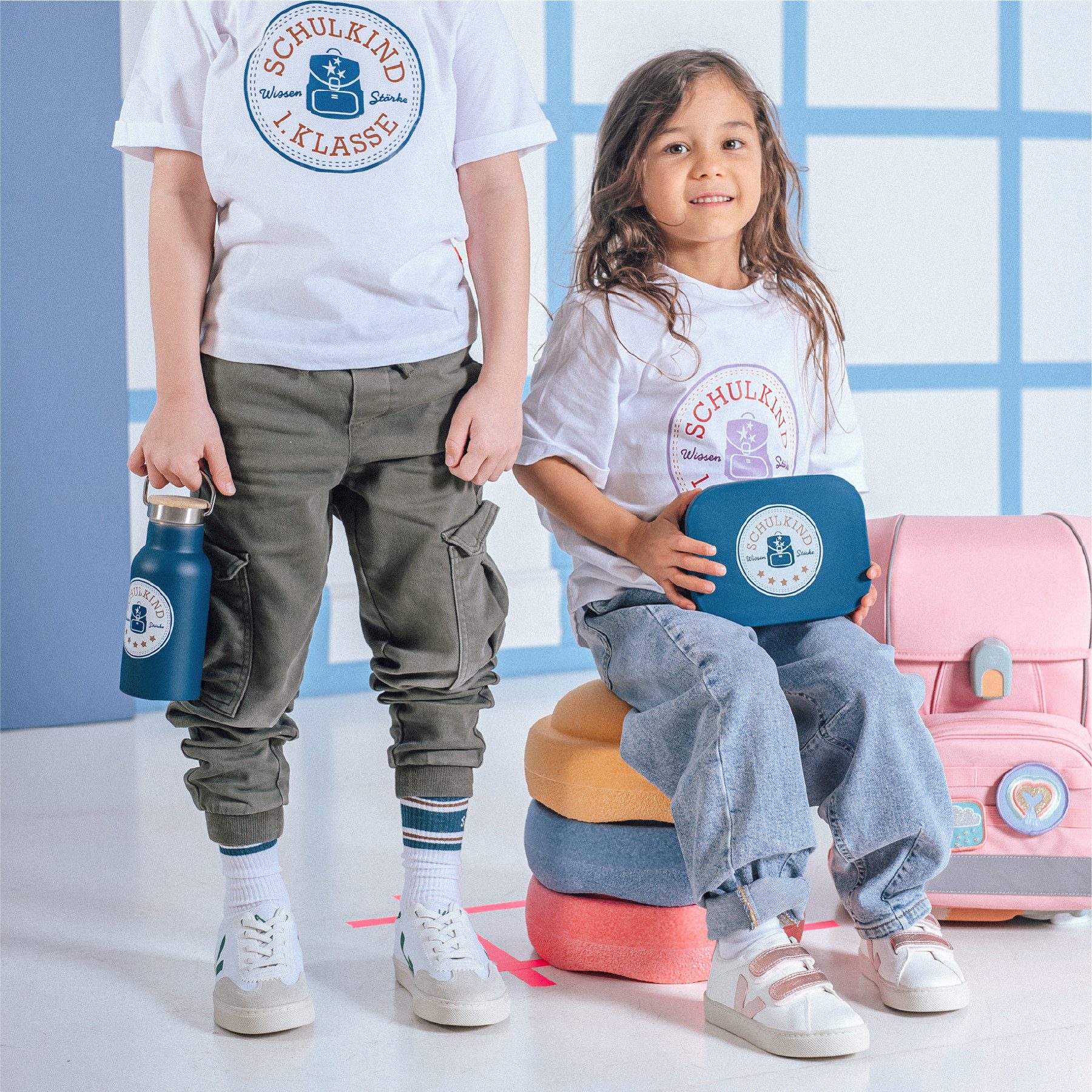 kikadu Lunchbox, Box: Stainless Steel, Lid: 100% Silicone, BPA free, (1-tlg), Schulkind Petrol aus Edelstahl mit BPA-freiem Silikondeckel