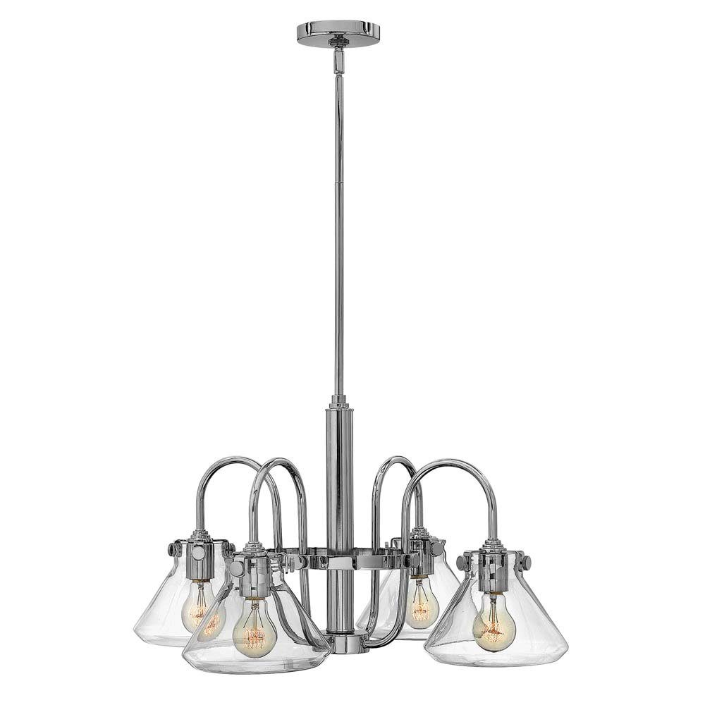 Elstead LIGHTING Kronleuchter, Leuchtmittel nicht inklusive, Kronleuchter Hängelampe Deckenleuchte Chrom Glas Stahl D 68,6 cm 4