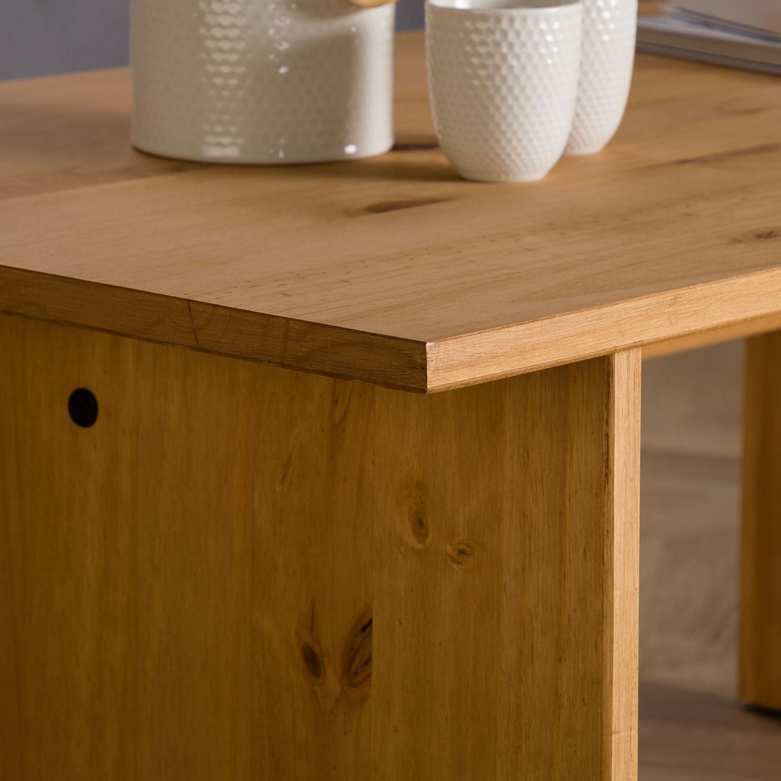 IDIMEX Couchtisch SALTO, Wohnzimmertisch aus Kiefer Massivholz, rechteckig, Sofatisch gewachst