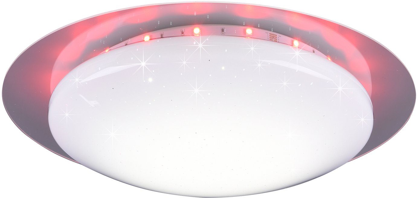 LED fest Ø Deckenleuchte Dimmer getrennt Dimmer, mit 35 Joleen, Helligkeitsstufen, Backlight, TRIO Starlight-Effekt, Fernbed., inkl. RGB integriert, schaltbar, LED Farbwechsler, mehrere cm Leuchten
