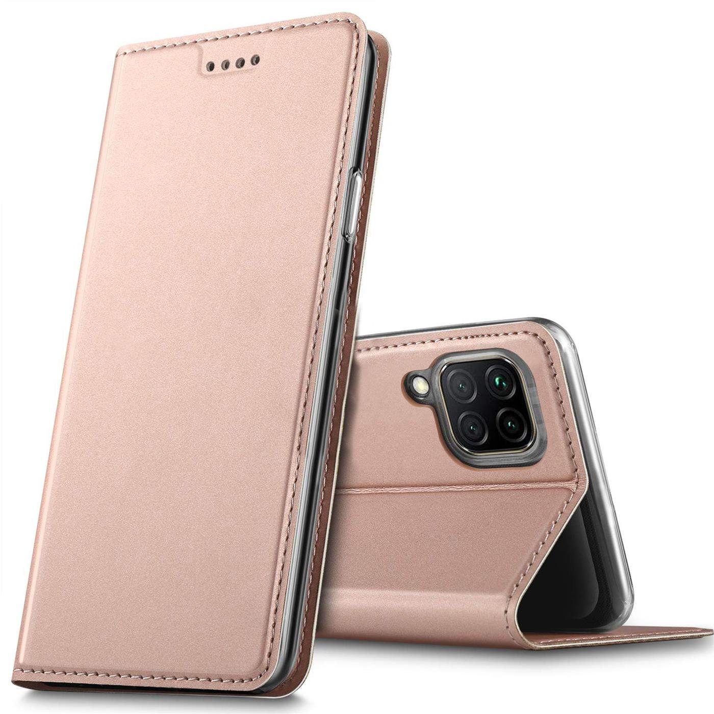CoolGadget Handyhülle Magnet Case Handy Tasche für Huawei P40 Lite 6,4 Zoll, Hülle Klapphülle Ultra Slim Flip Cover für P40 Lite Schutzhülle