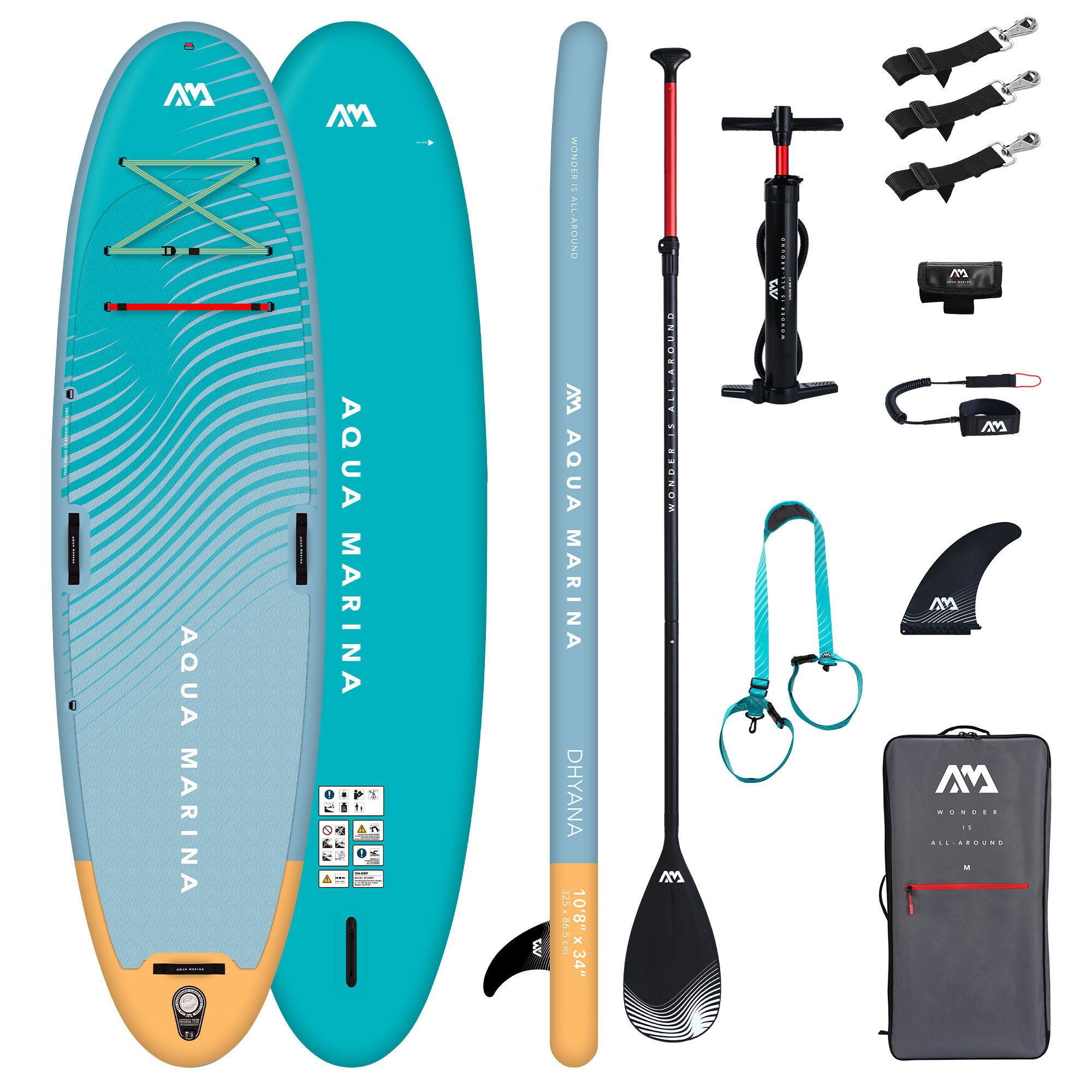 Aqua Marina SUP-Board Aqua Marina Dhyana 10\'8\'\' iSUP SUP Stand Up Paddle Board Yoga 325