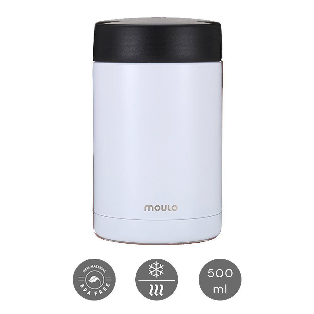 moulo Thermobehälter Explorer 0,5L weiss matt, Edelstahl, Isoliergefäß, BPA frei weiß matt