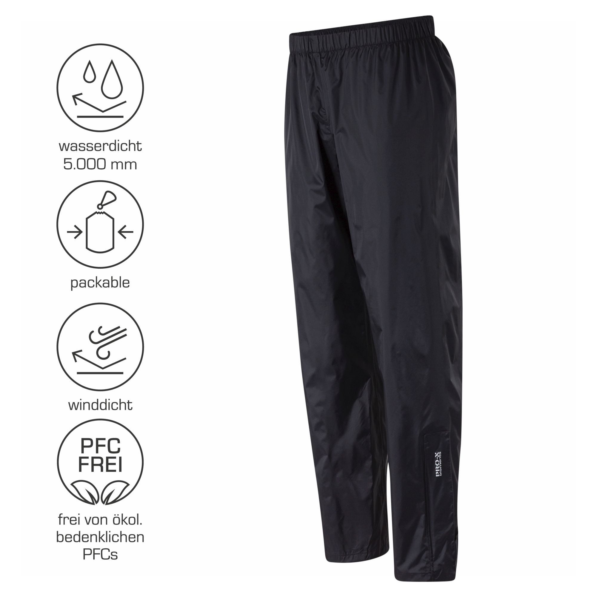 PRO-X ELEMENTS Regenhose ROCKY Überhose wasserdicht, winddicht, verschweißte Nähte