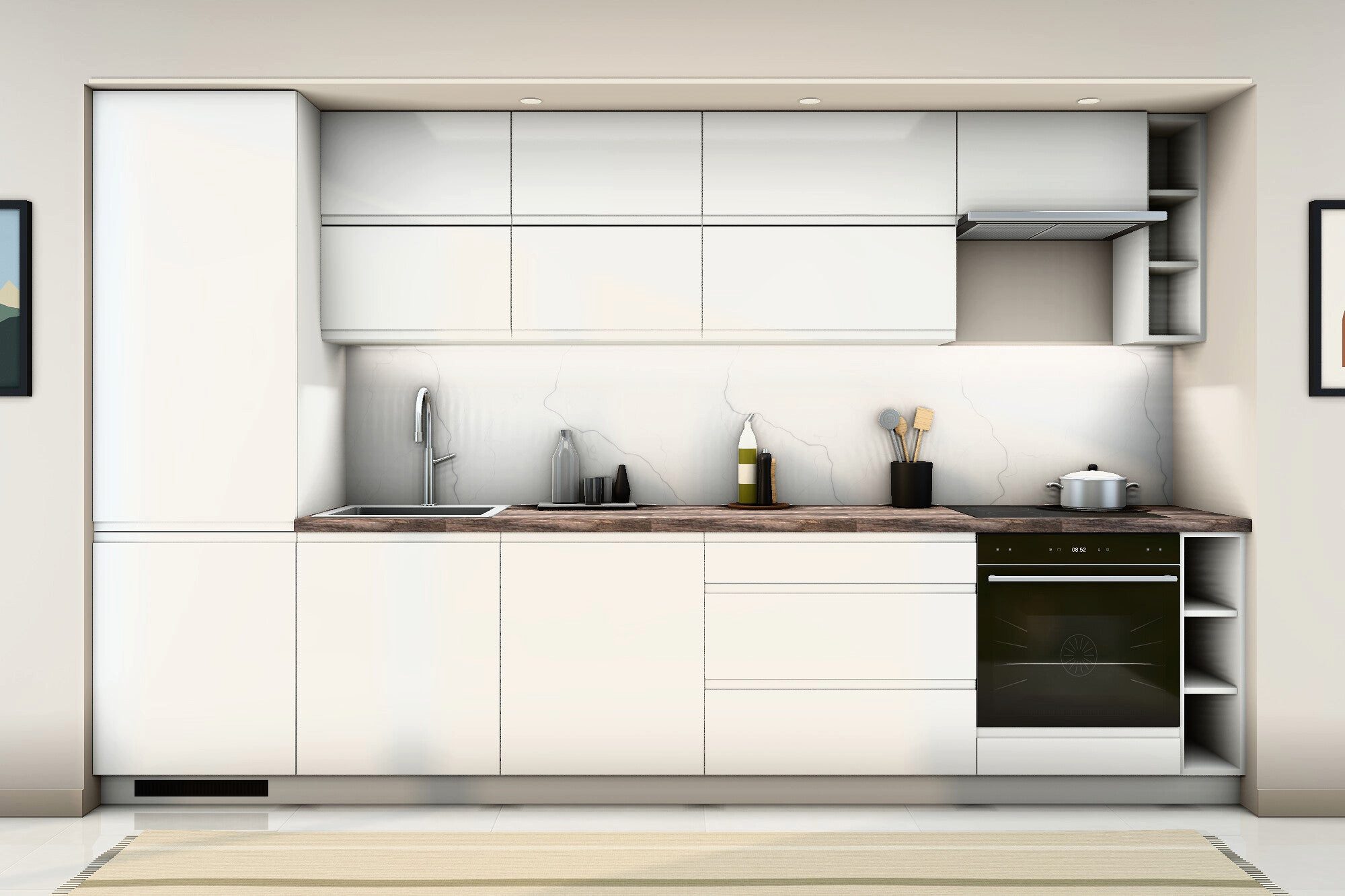 ROYAL24_MARKT Küchenzeile K40-G340 - Velmora - Modernes Design mit außergewöhnlichem Komfort, (Komplett Set), Top Qualität - Modernes Design - Feinste Materialien.
