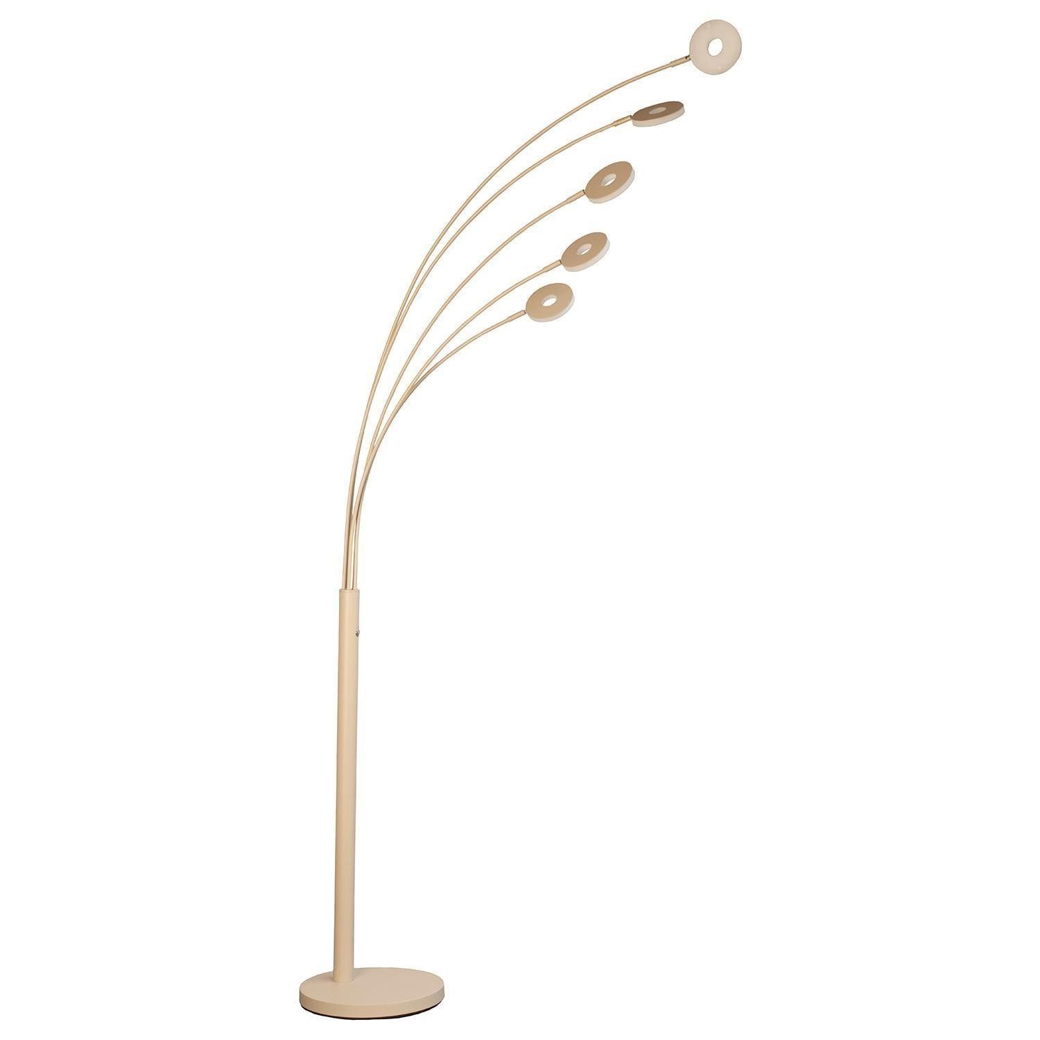 FISCHER & HONSEL LED Stehlampe DENT, 5-flammig, Sandfarben, Metall, Anpassung der Farbtemperatur, Dimmfunktion, LED fest integriert, Extra-Warmweiß, Neutralweiß, B 100 x H 225 x T 79 cm