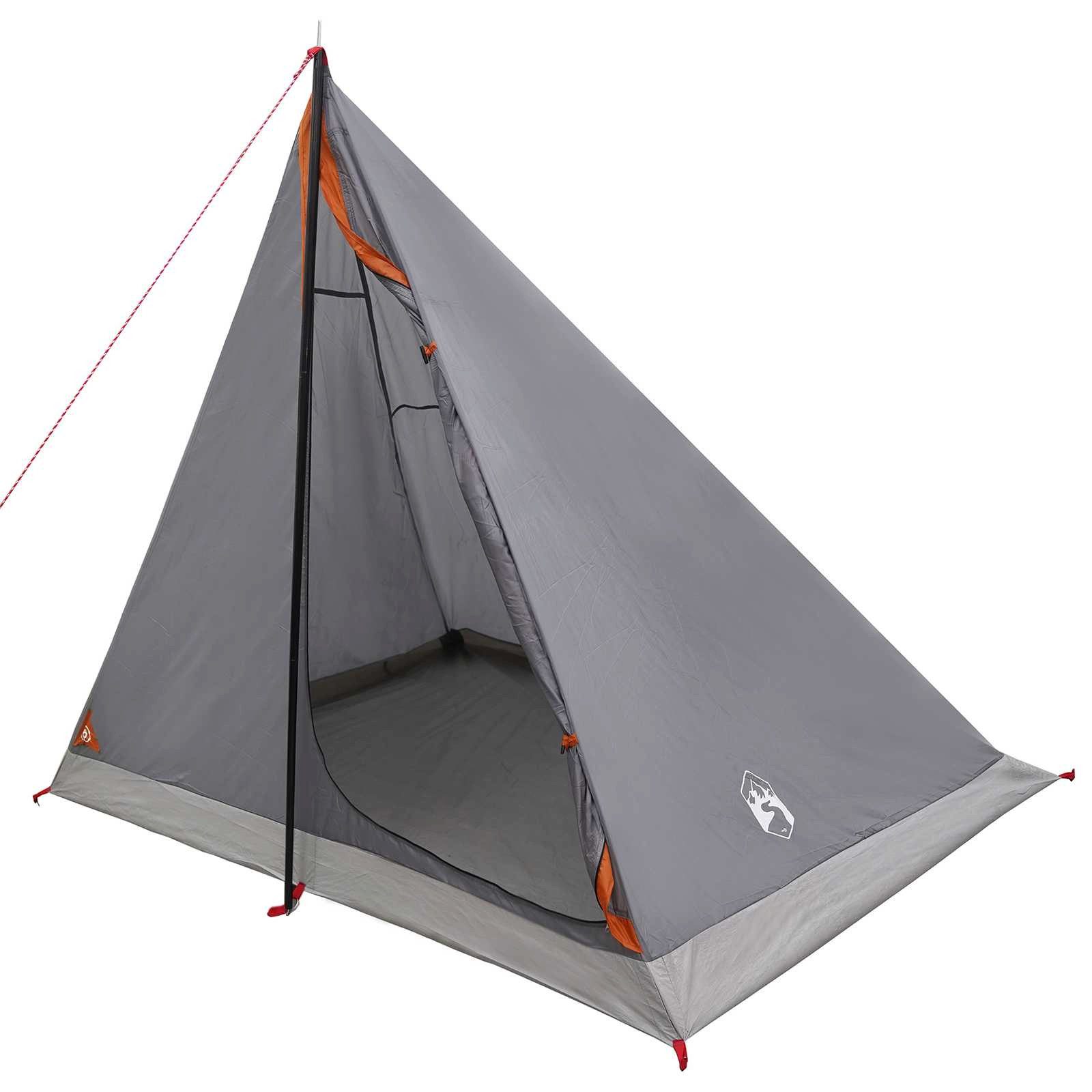 vidaXL Kuppelzelt Trekkingzelt 2 Personen Grau und Orange, (1 tlg)