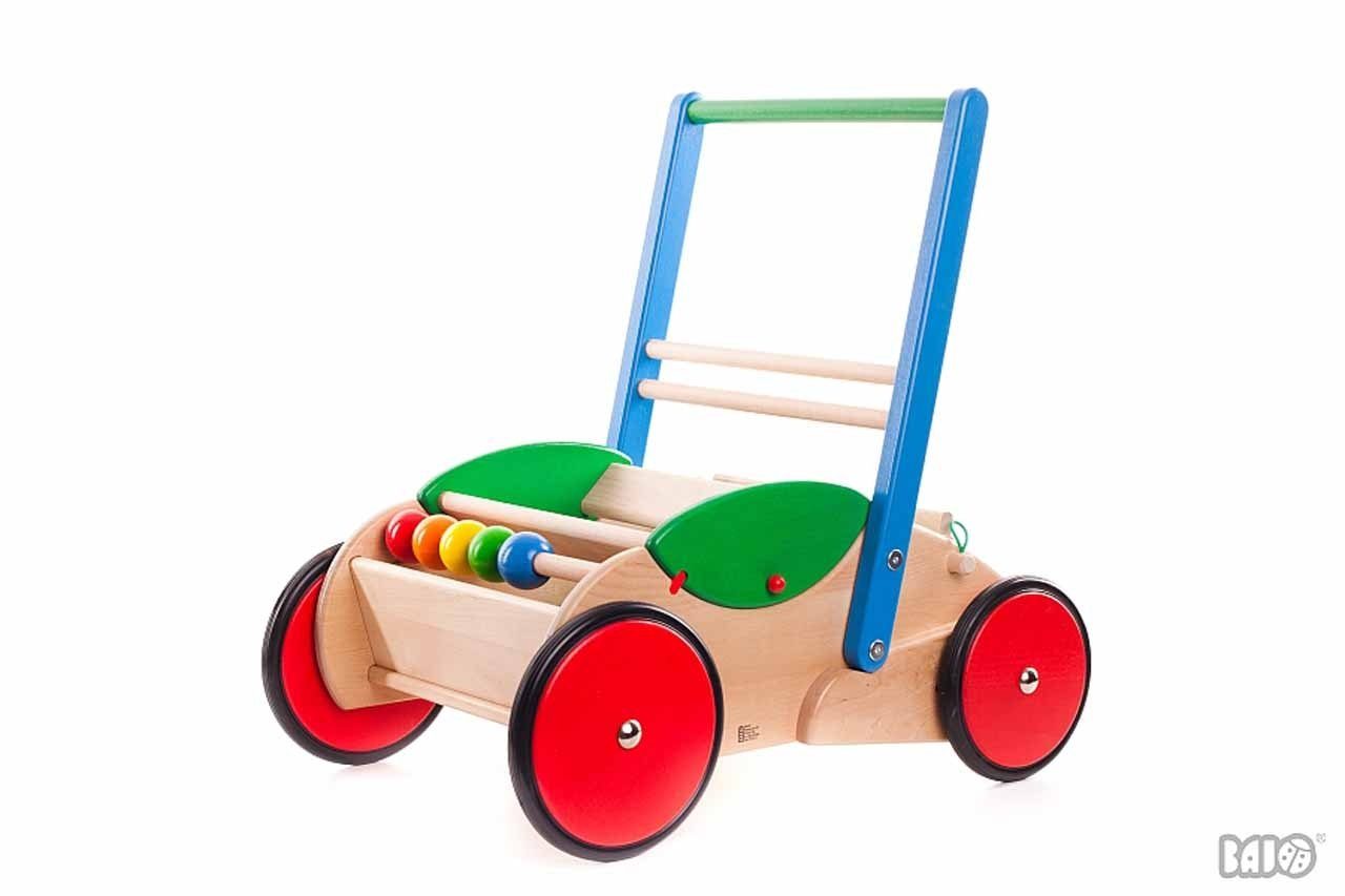 Lauflernwagen Puppenwagen Lauflernhilfe Laufhilfe Buchenholz Bremsräder