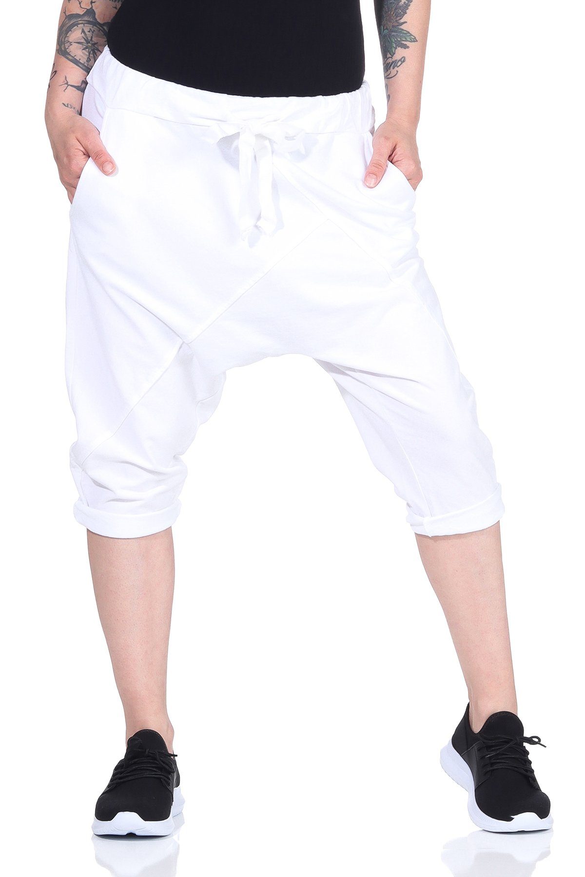 CLEO STYLE Jogginghose Bermuda 107 Weiß günstig online kaufen