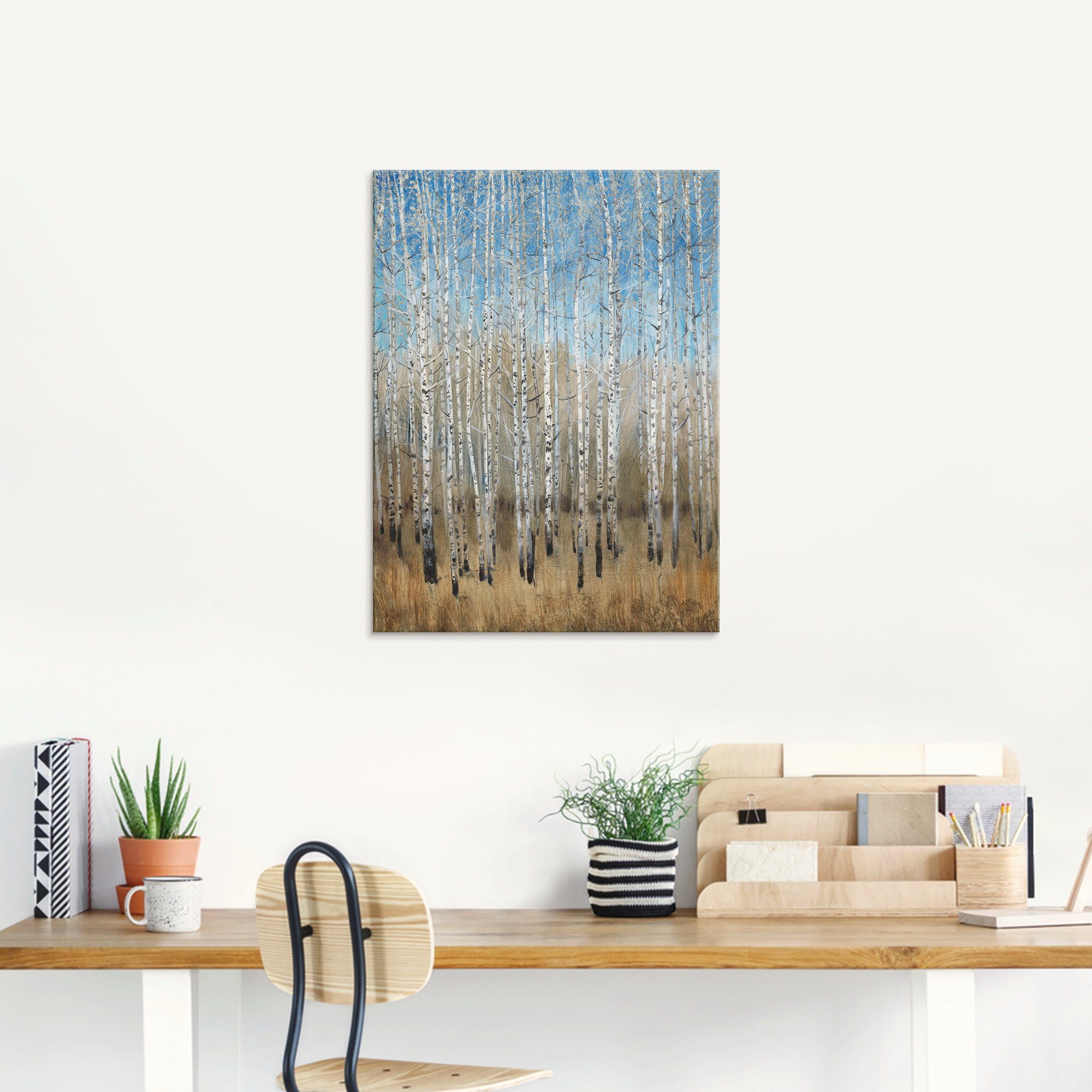 Artland Glasbild »Staubige blaue Birken II«, Wald (1 Stück)-HomeTrends