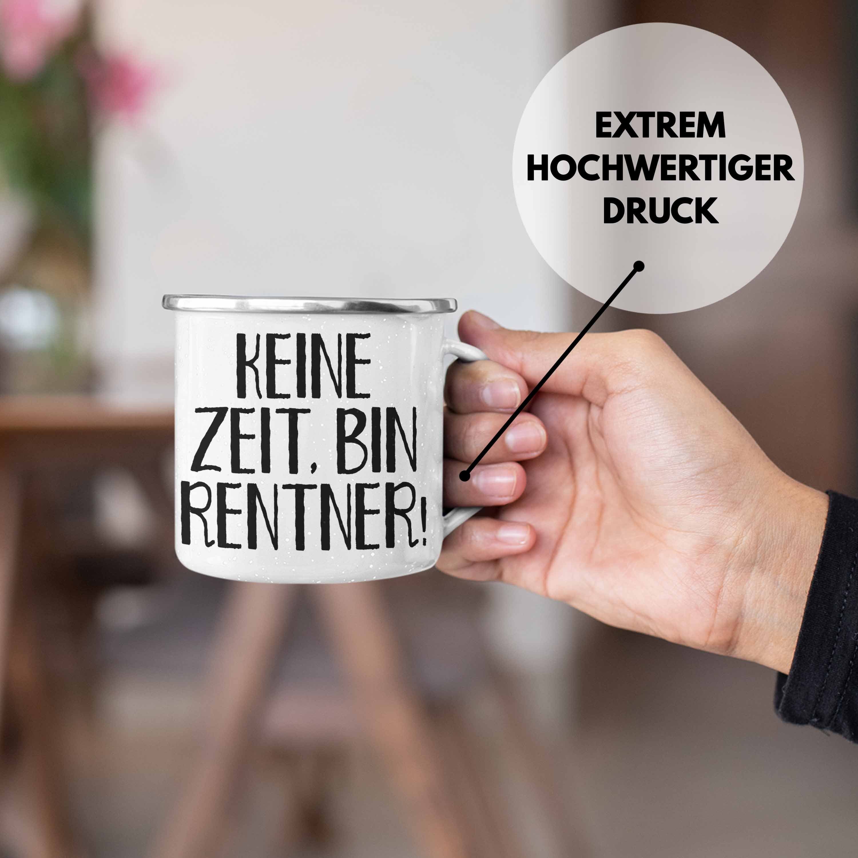 Thermotasse Trendation - Rentner Emaille Tasse Geschenk Ruhestand Frau Mann Renteneintritt Geschenke für Männer Frauen Lustig Rentnerin Pensionierung Kollegin