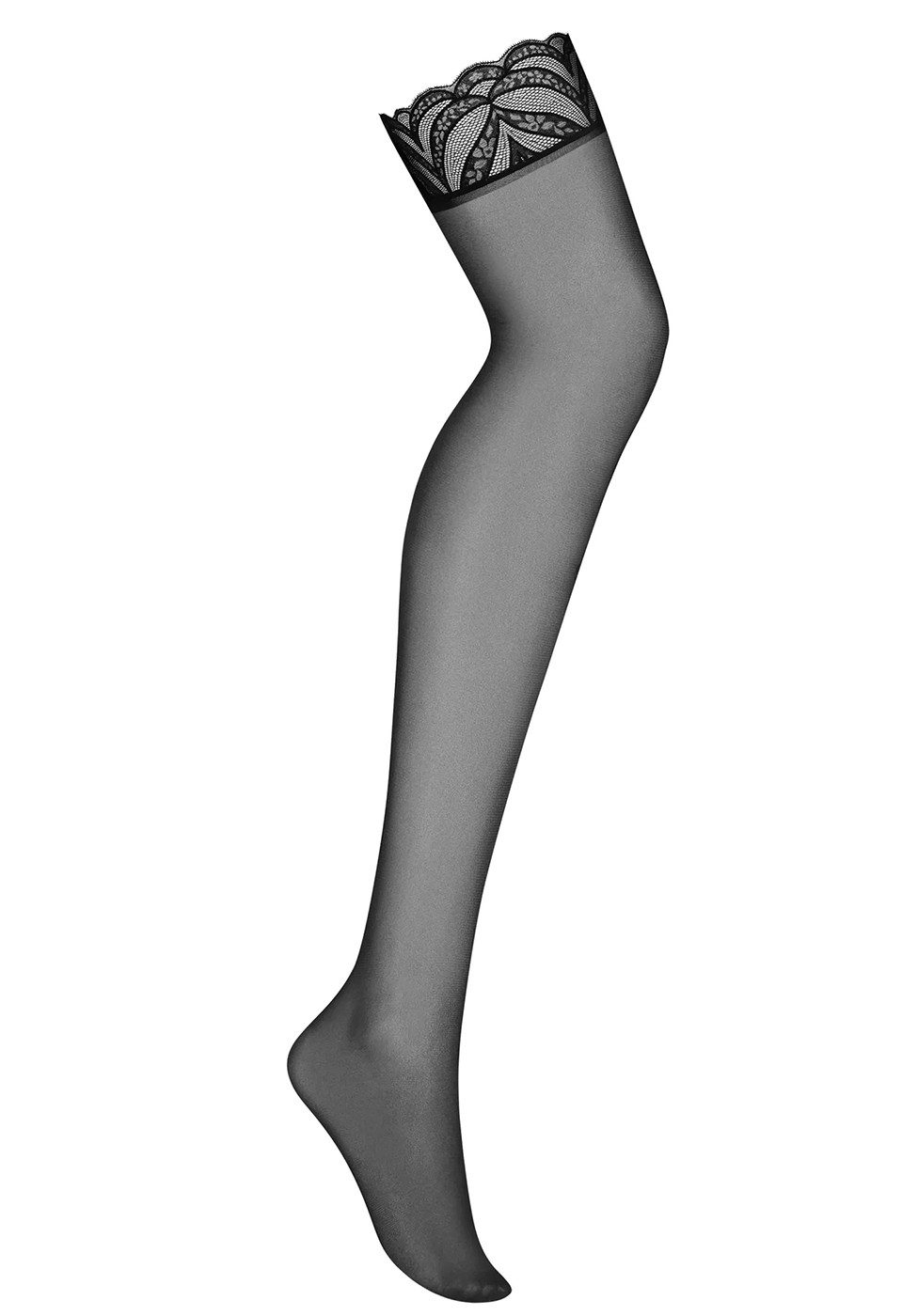 Obsessive Strapsstrümpfe Lecille Straps-Strümpfe mit Spitzen-Bund - schwarz (1-Paar) Klassisches Design mit Spitze an den Oberschenkeln