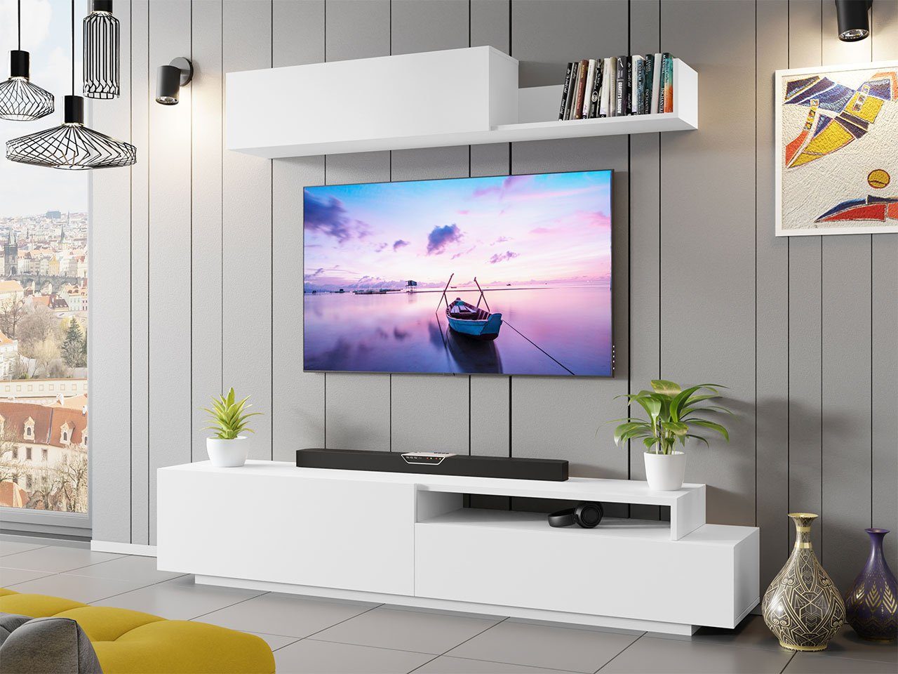 Mirjan24 Wohnwand »Naefir«, (Komplett-Set, Wandschrank, TV-Lowboard),  Praktisch Wohnzimmer-Set, Stilvoll Mediaschrank online kaufen | OTTO