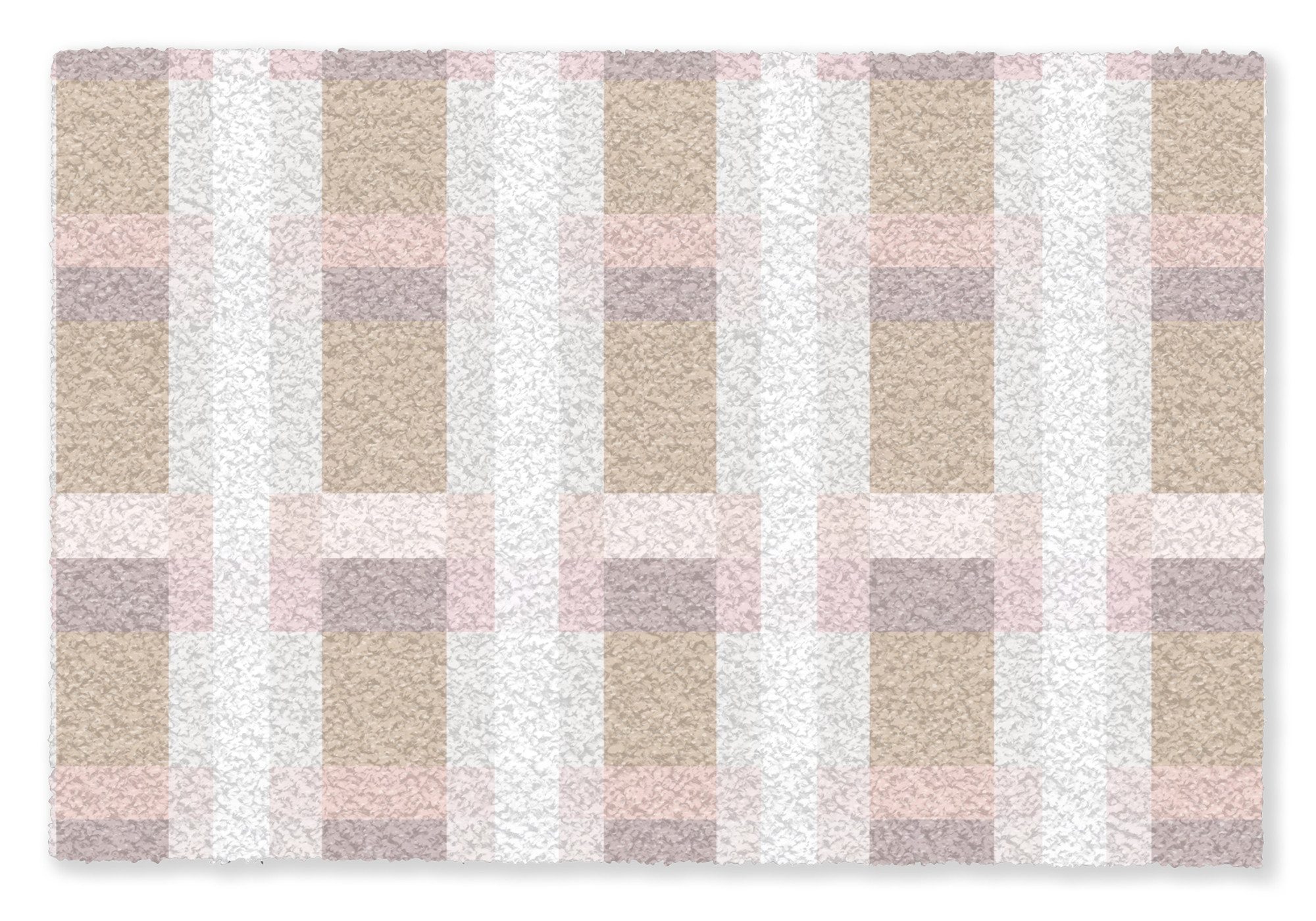 MuchoWow Fußmatte Karomuster - Erdtöne - Minimalistisch, Rechteckig, innen Schmutzfangmatte, Tür, Schmutzfänger Flur, Teppich 60x40 cm