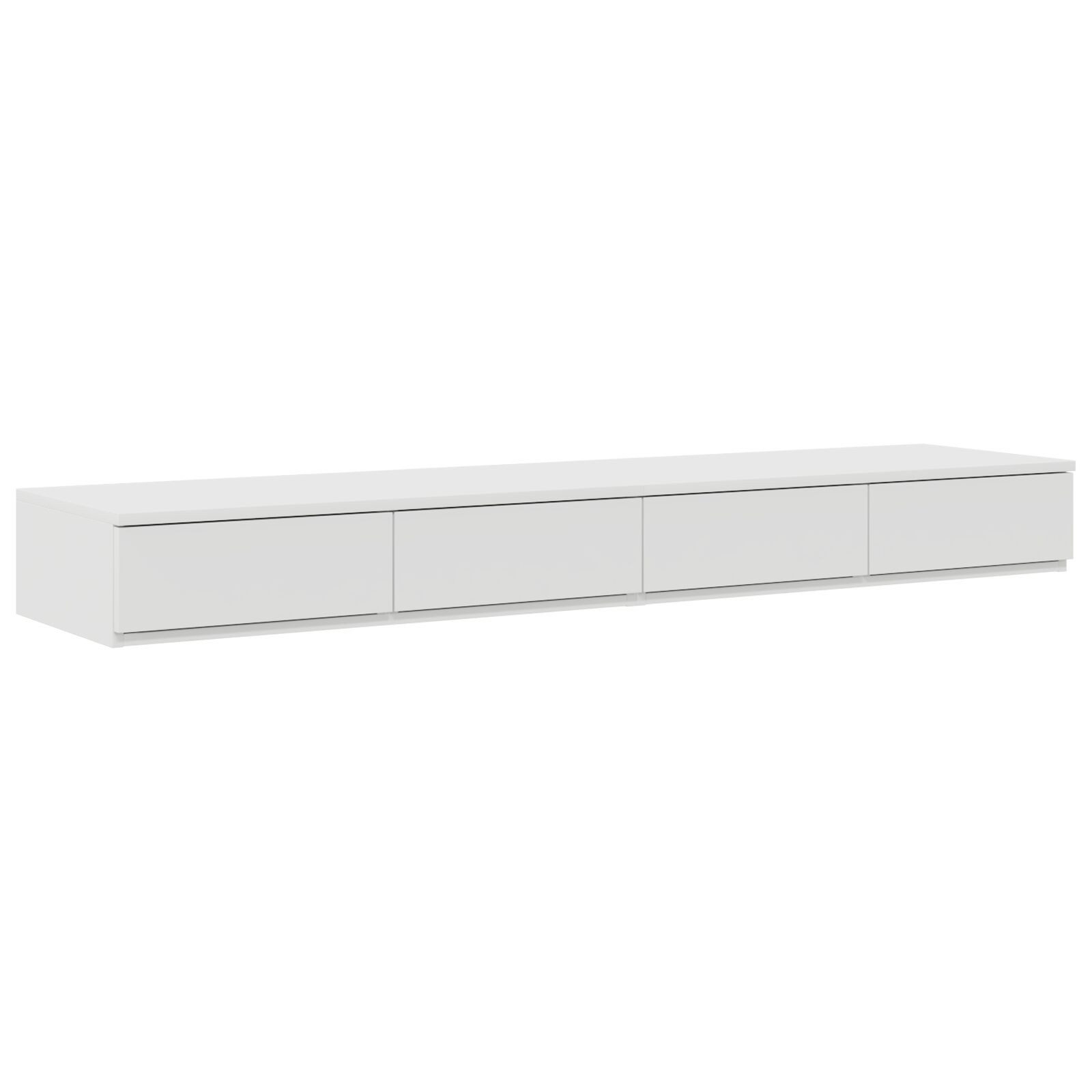 vidaXL Nachttisch 140 x 36,5 x 16,5 cm Nachttische Weiß MDF 140x365x165 cm Nachttisch Re