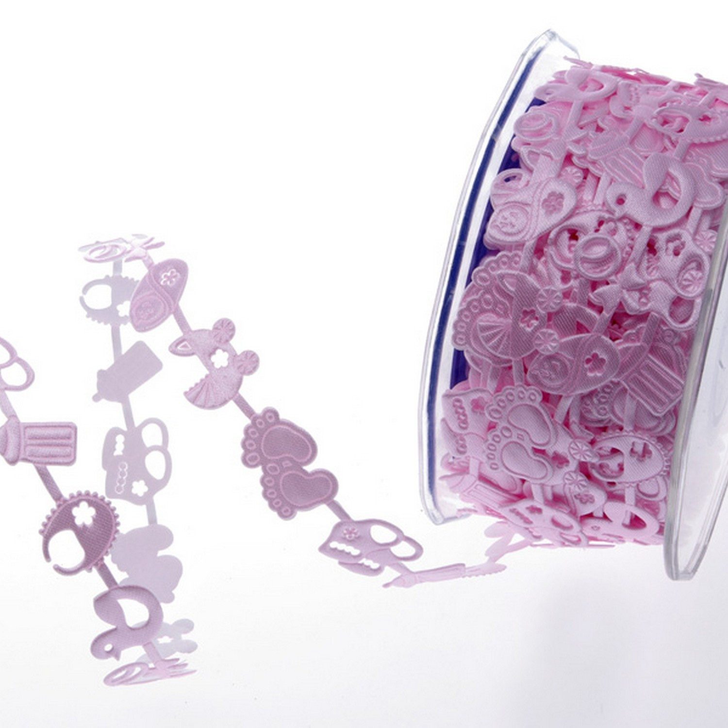 Deko AS Bastelband Klebebordüre "Baby Girl" in rosa - 20mm - 20m - 98132 030-R, selbsthaftend