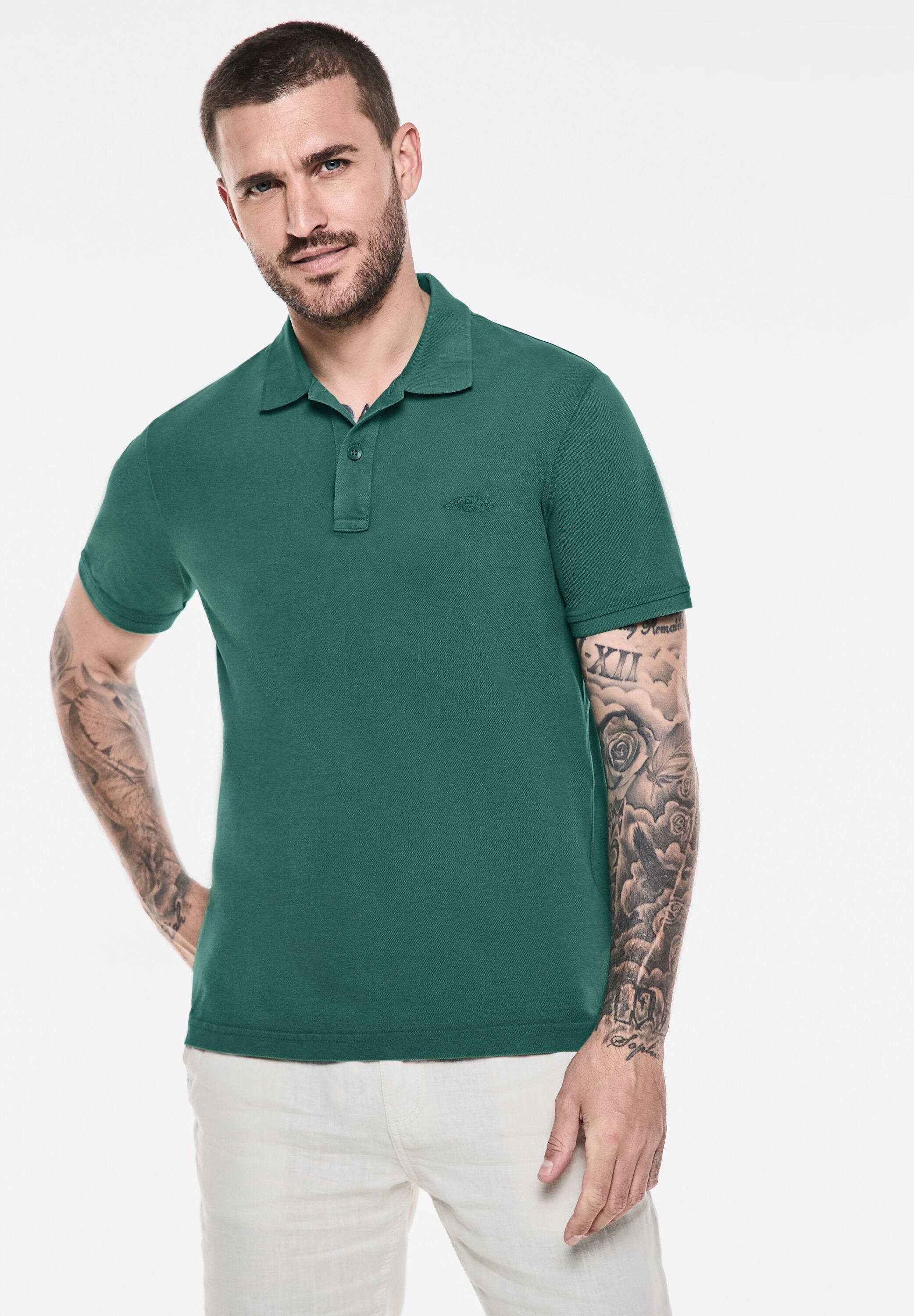 STREET ONE MEN Poloshirt aus reiner günstig online kaufen
