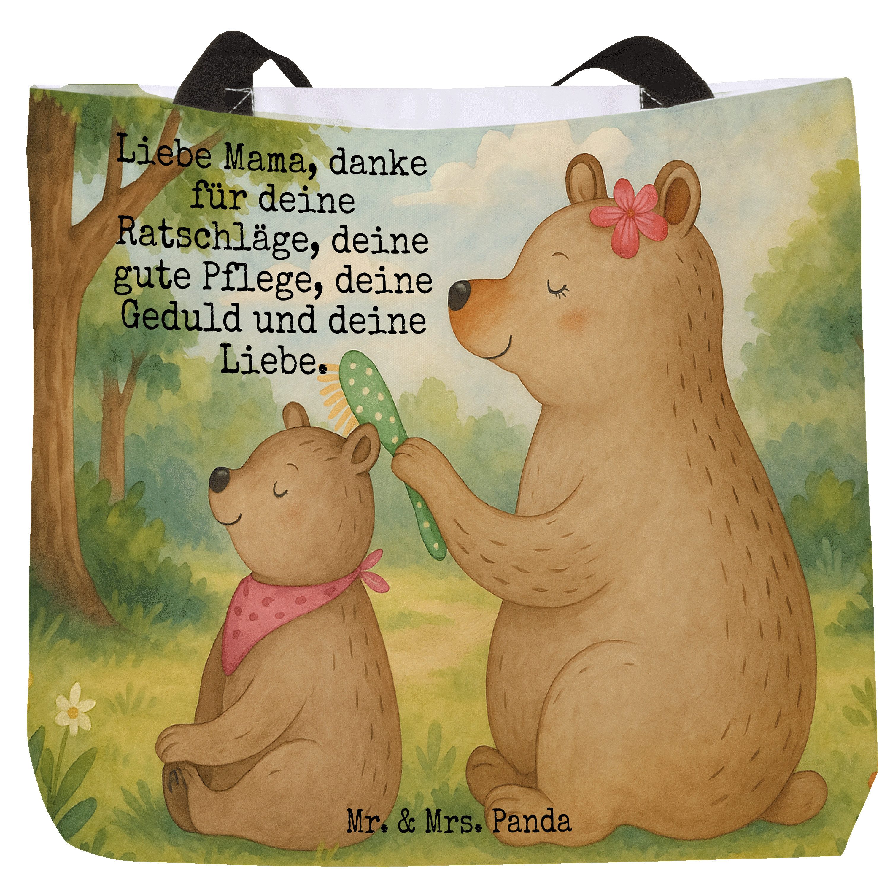 Shopper Bär Kind Design, Strandtasche, Weiß, Tote Bag, Laptoptasche, Mutter