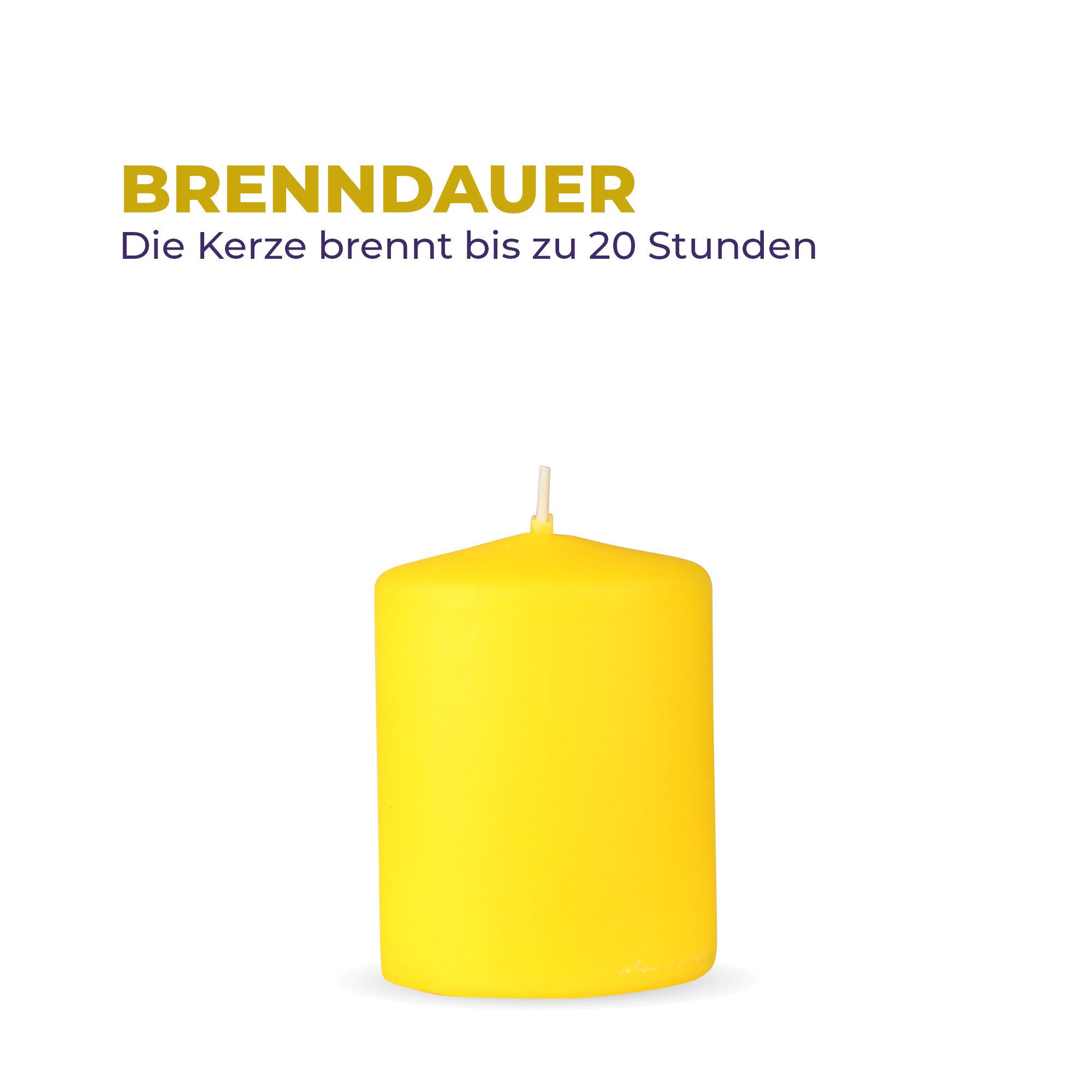 HS Candle Stumpenkerze Säulenkerze Ø7cm (1-tlg), Wachskerzen - unparfümierte Säulenkerzen - viele Farben/Größen