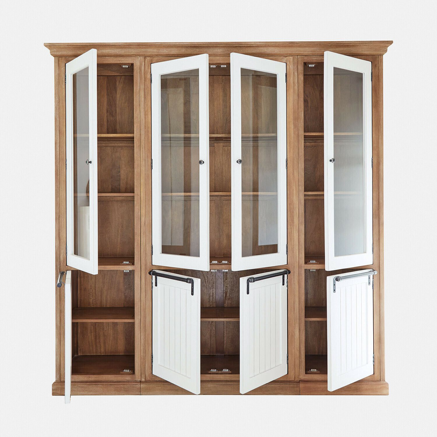 Mirabeau Vitrine Schrank Isaverny braun/weiß