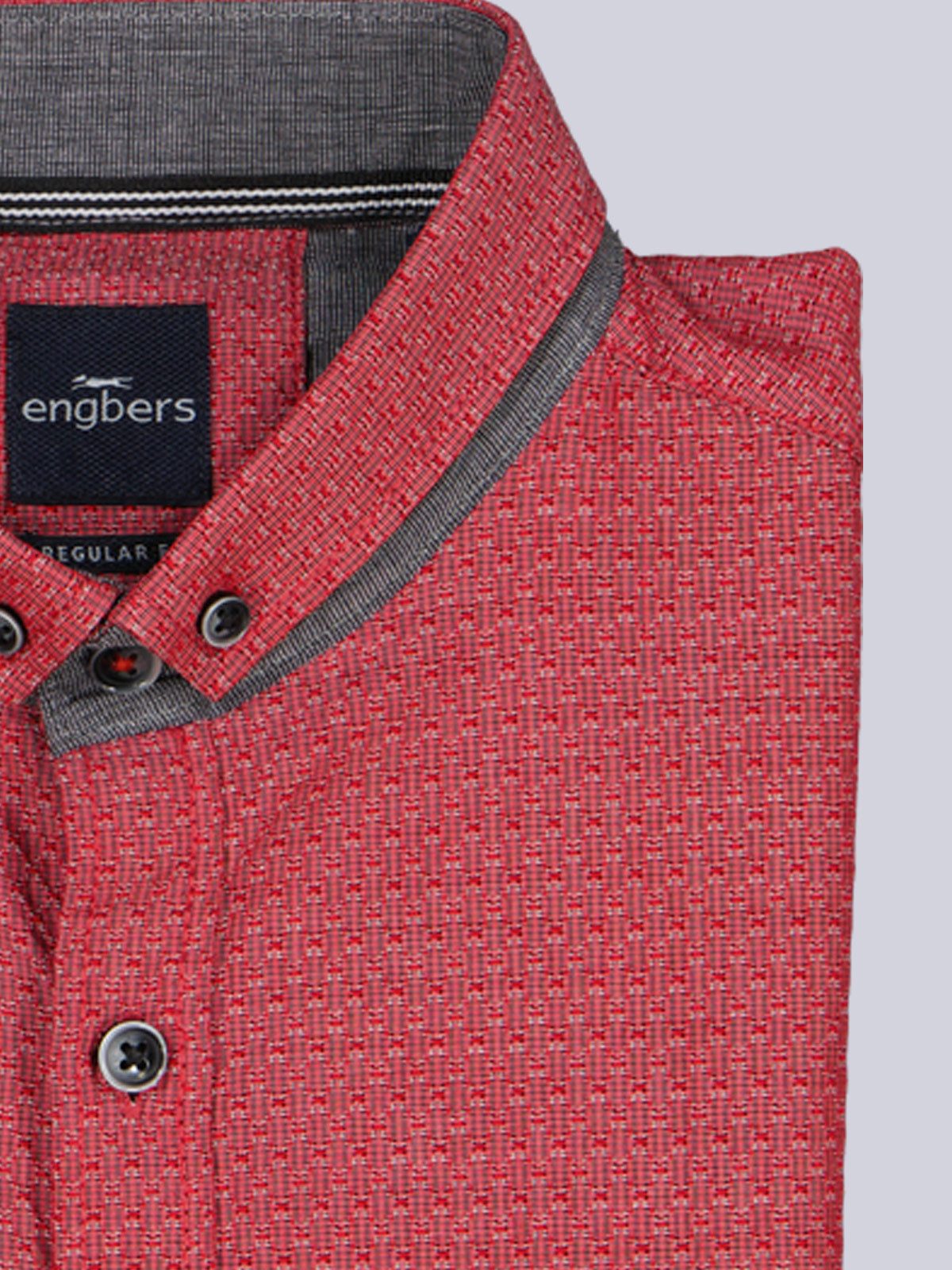 Engbers Langarmhemd engbers Herren Langarm-Hemd strukturiert, Feuerrot günstig online kaufen